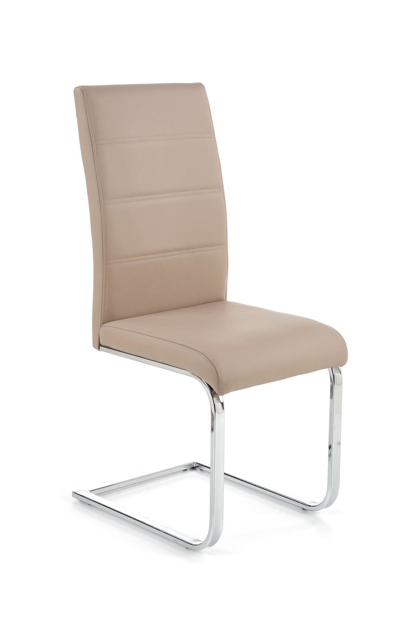 Scaun K85, cappuccino/crom, piele ecologic/metal, 42x56x100 cm