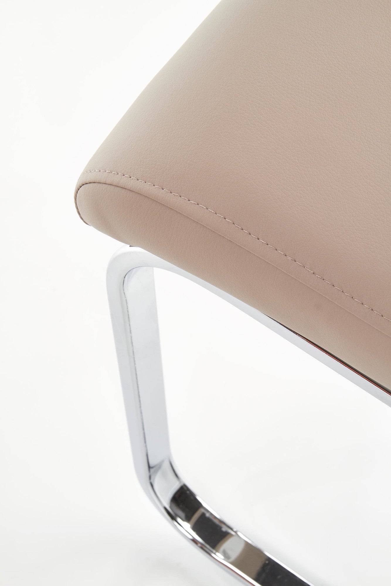 Scaun K85, cappuccino/crom, piele ecologic/metal, 42x56x100 cm