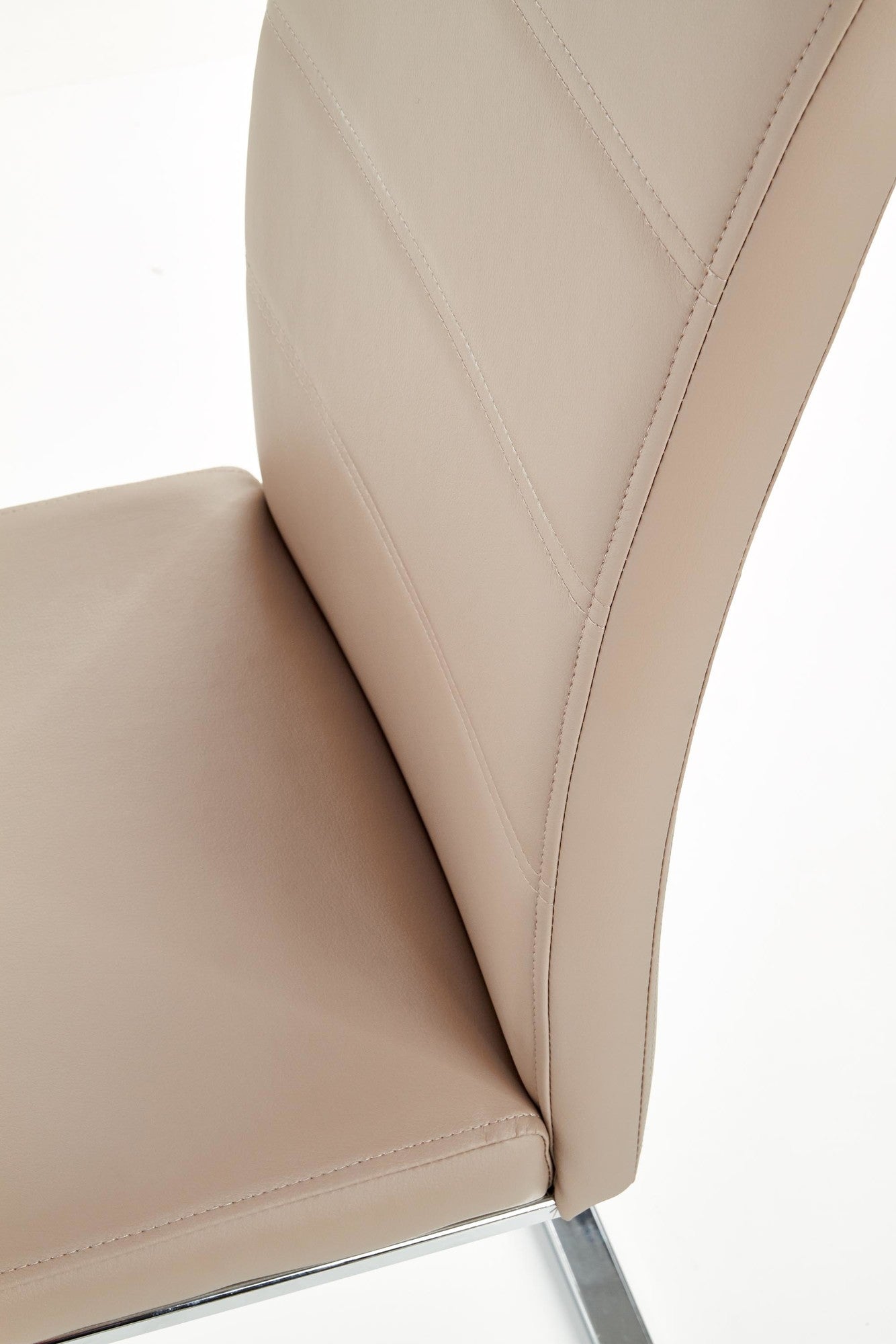 Scaun K85, cappuccino/crom, piele ecologic/metal, 42x56x100 cm