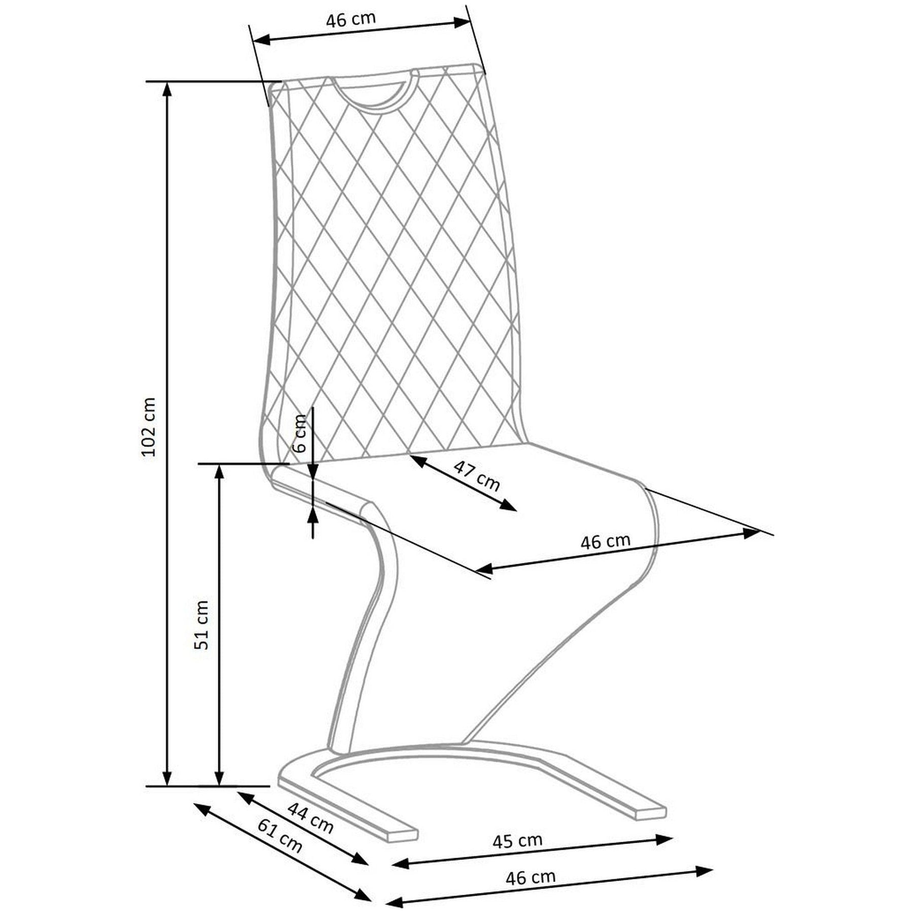 Scaun tapitat K442, galben, stofa catifelata, 46x61x102 cm