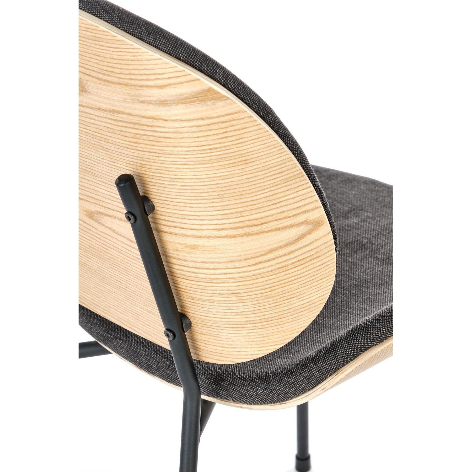 Scaun K467, gri inchis/stejar, stofa clasica/placaj/metal, 47x57x81 cm