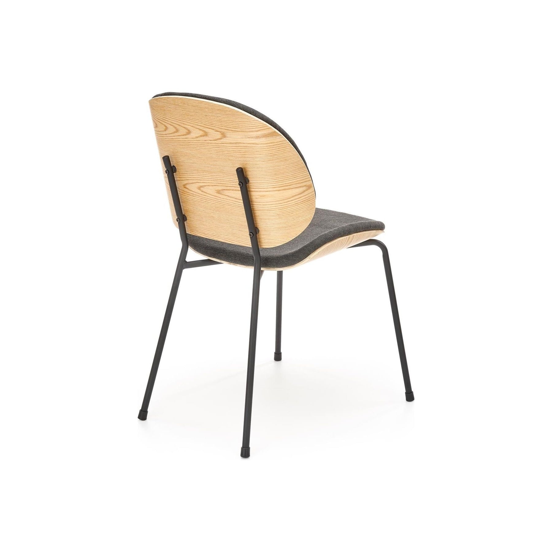 Scaun K467, gri inchis/stejar, stofa clasica/placaj/metal, 47x57x81 cm