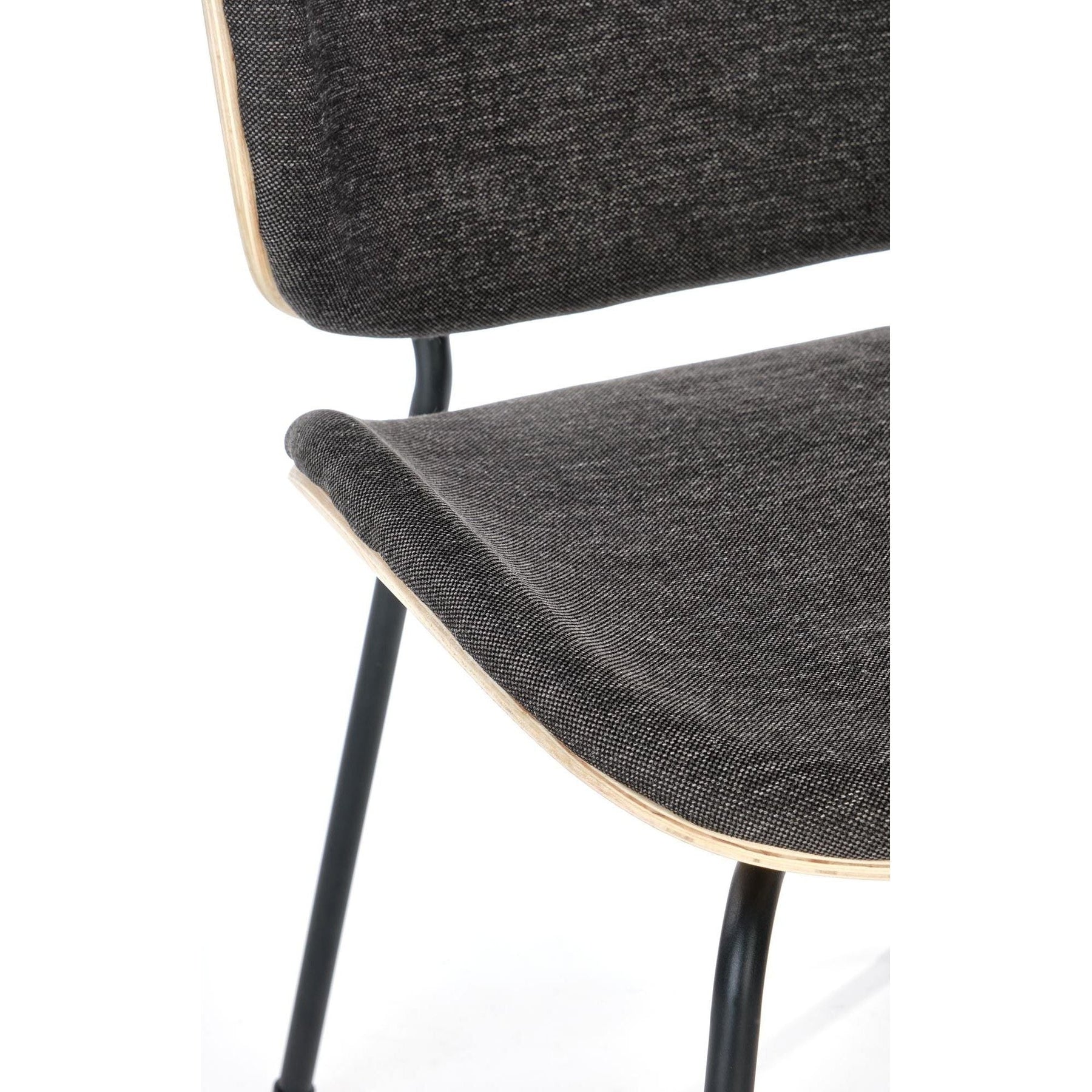 Scaun K467, gri inchis/stejar, stofa clasica/placaj/metal, 47x57x81 cm