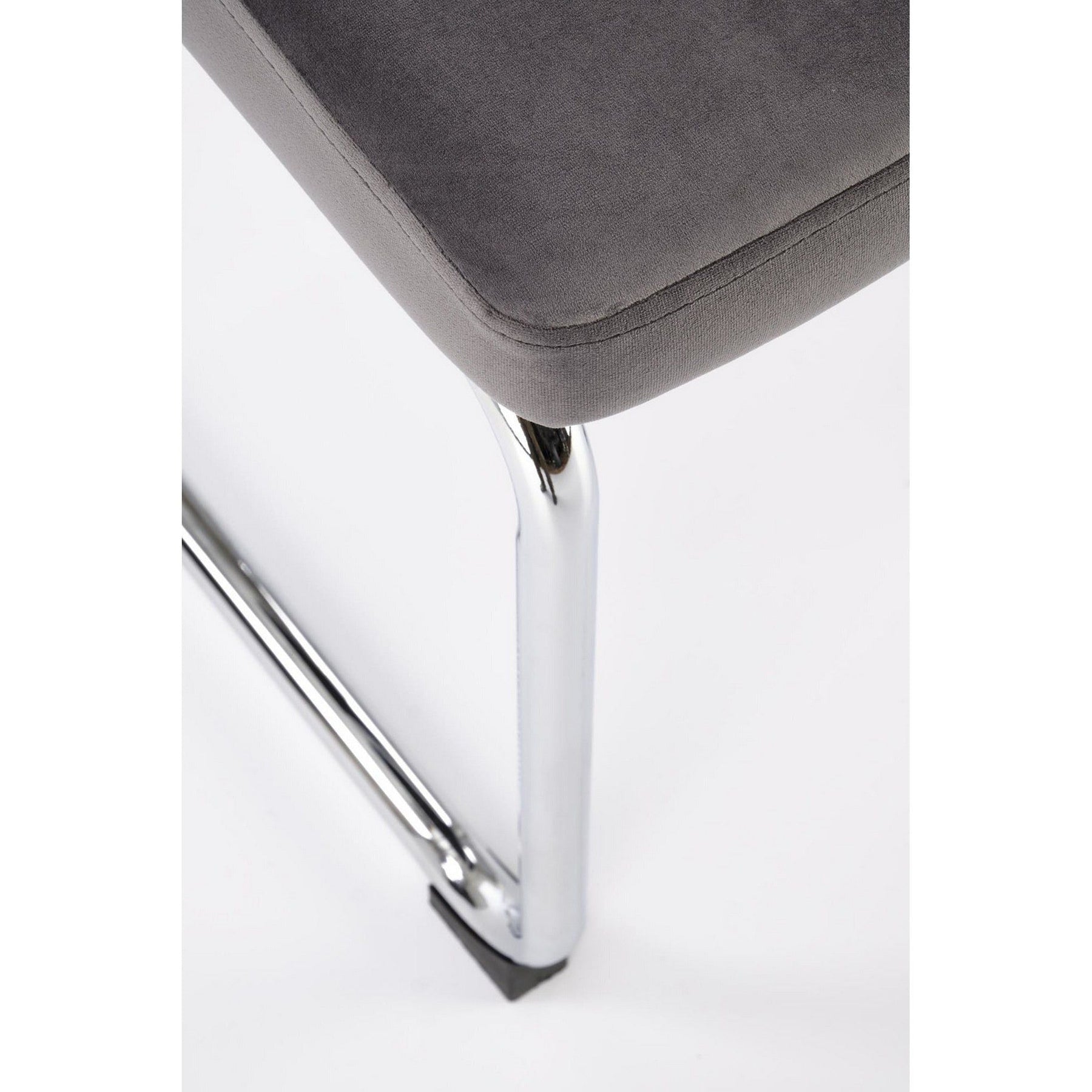 Scaun K504, gri, stofa catifelata/otel, 47x60x84 cm