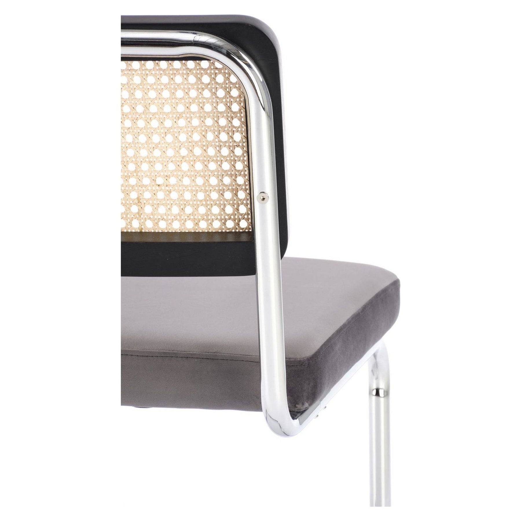 Scaun K504, gri, stofa catifelata/otel, 47x60x84 cm