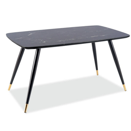 Masa CYRYL, cu efect de piatra neagra, 140x80