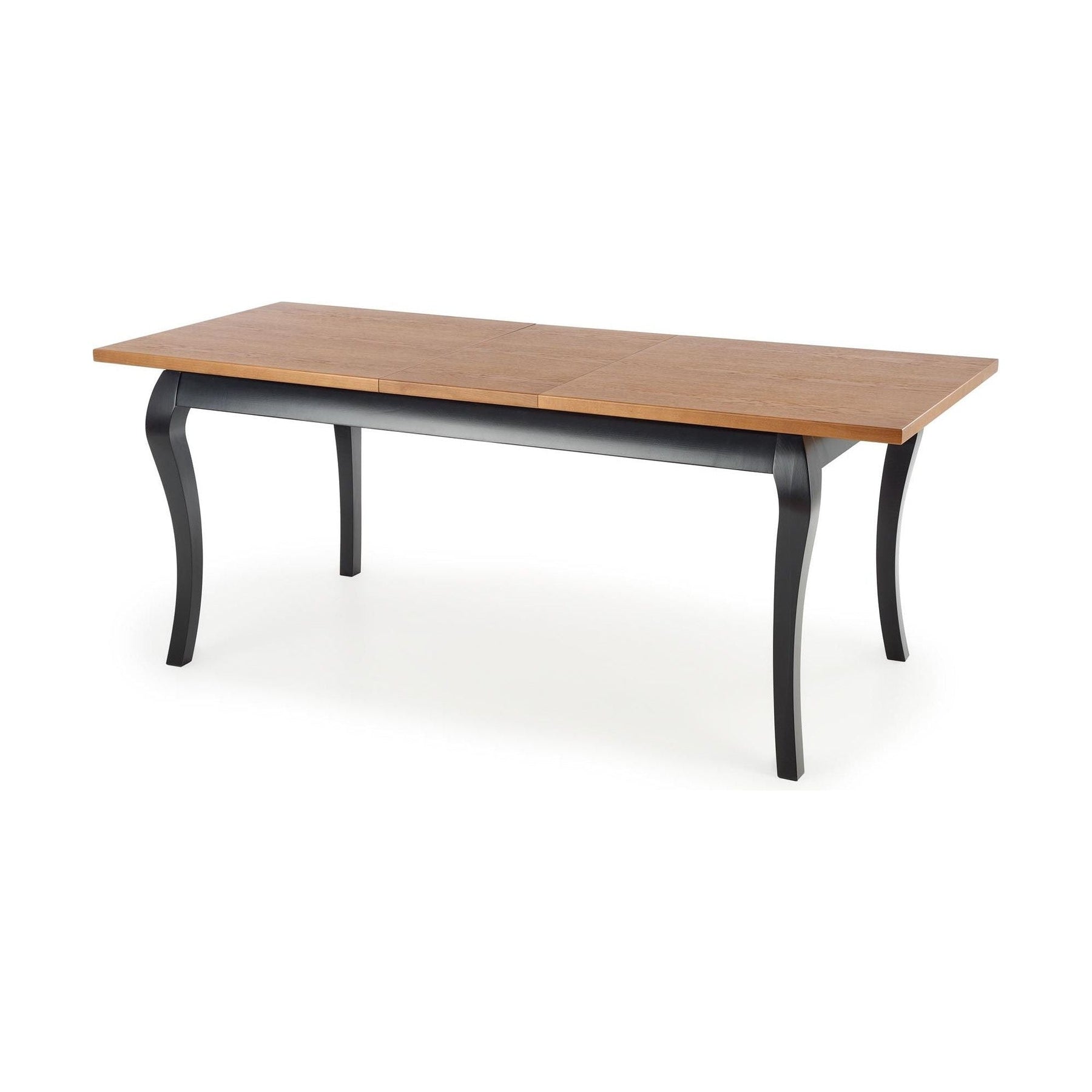 Masa extensibila WINDSOR, stejar/negru, furnir/lemn masiv, 160/240x90x76 cm