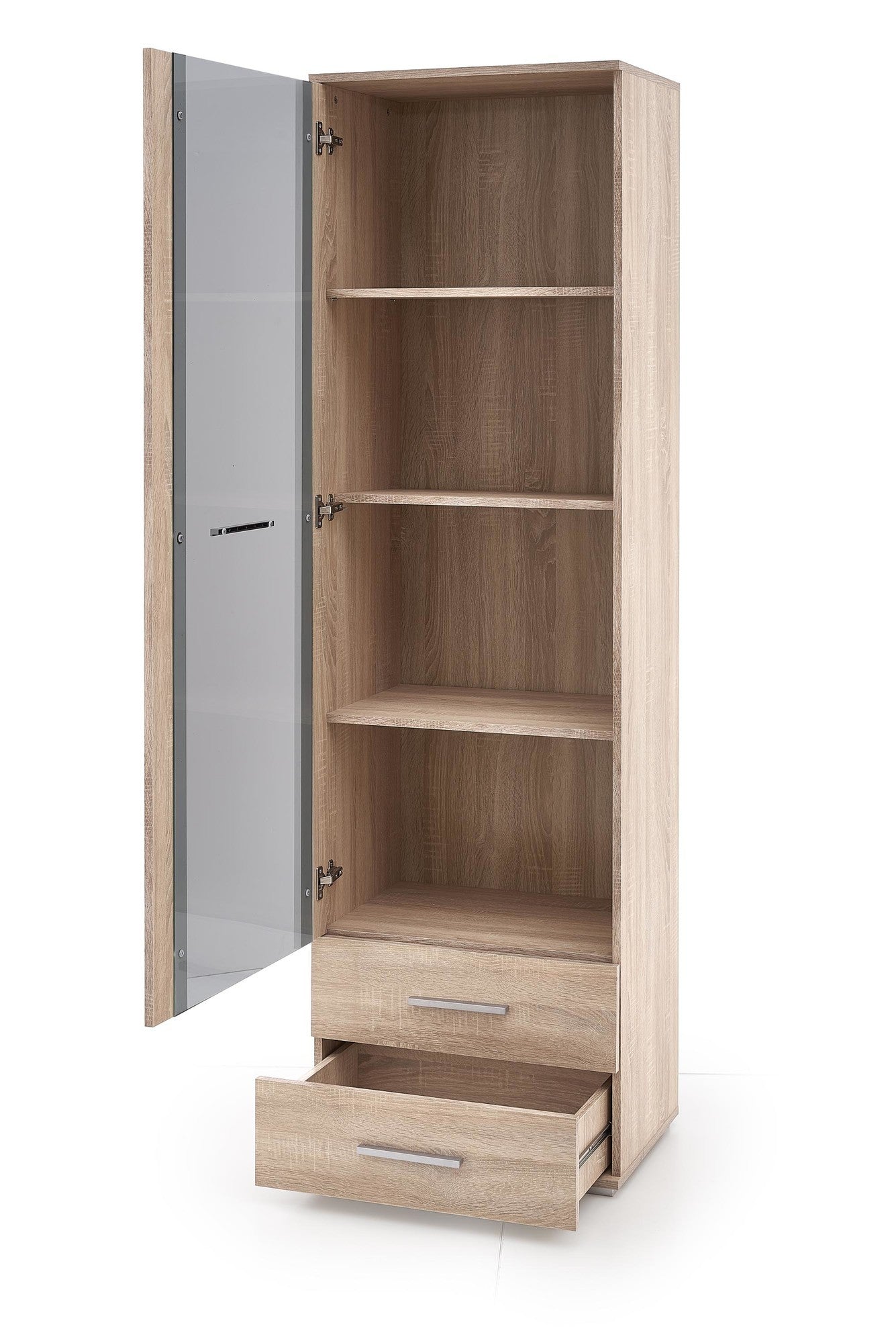 Vitrina LIMA, stejar sonoma, PAL/sticla, 60x40x200 cm