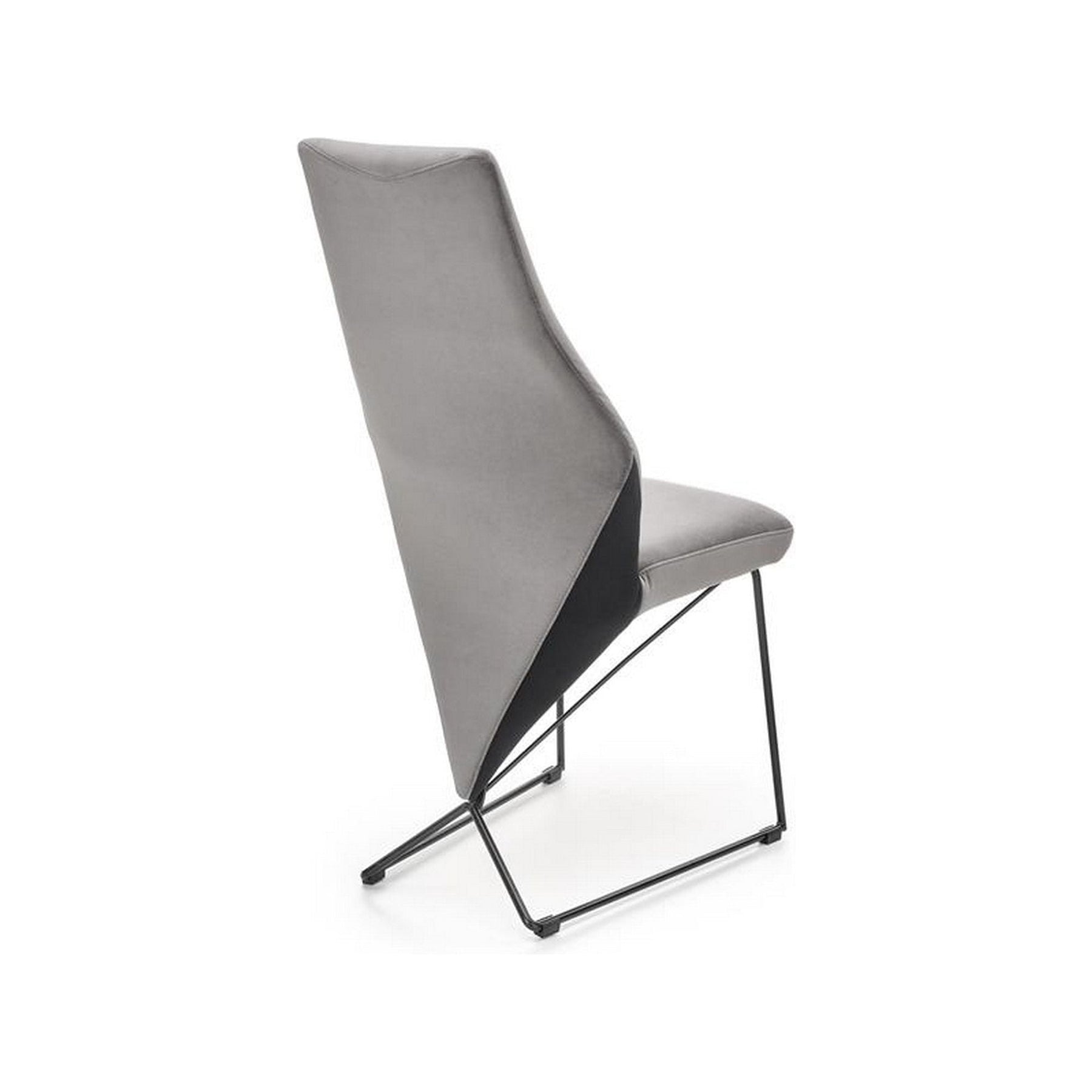 Scaun tapitat K485, gri, stofa catifelata, 44x63x96 cm