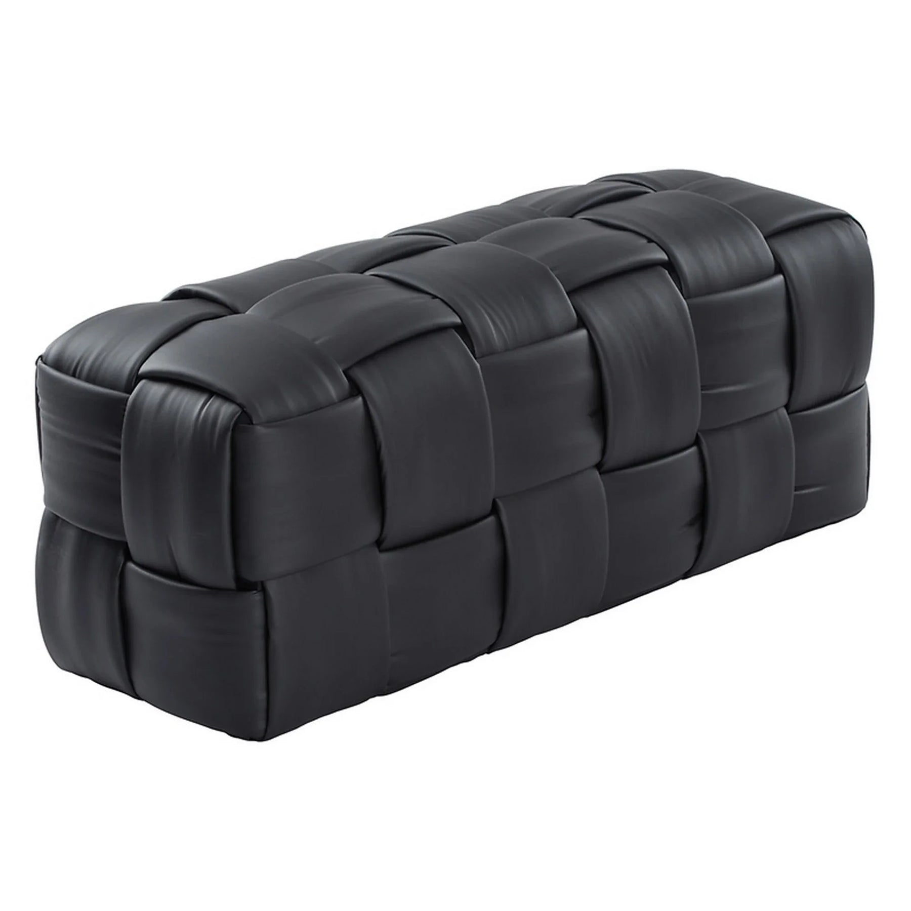 Taburet LUCA, negru, piele ecologica, 108x44x43 cm