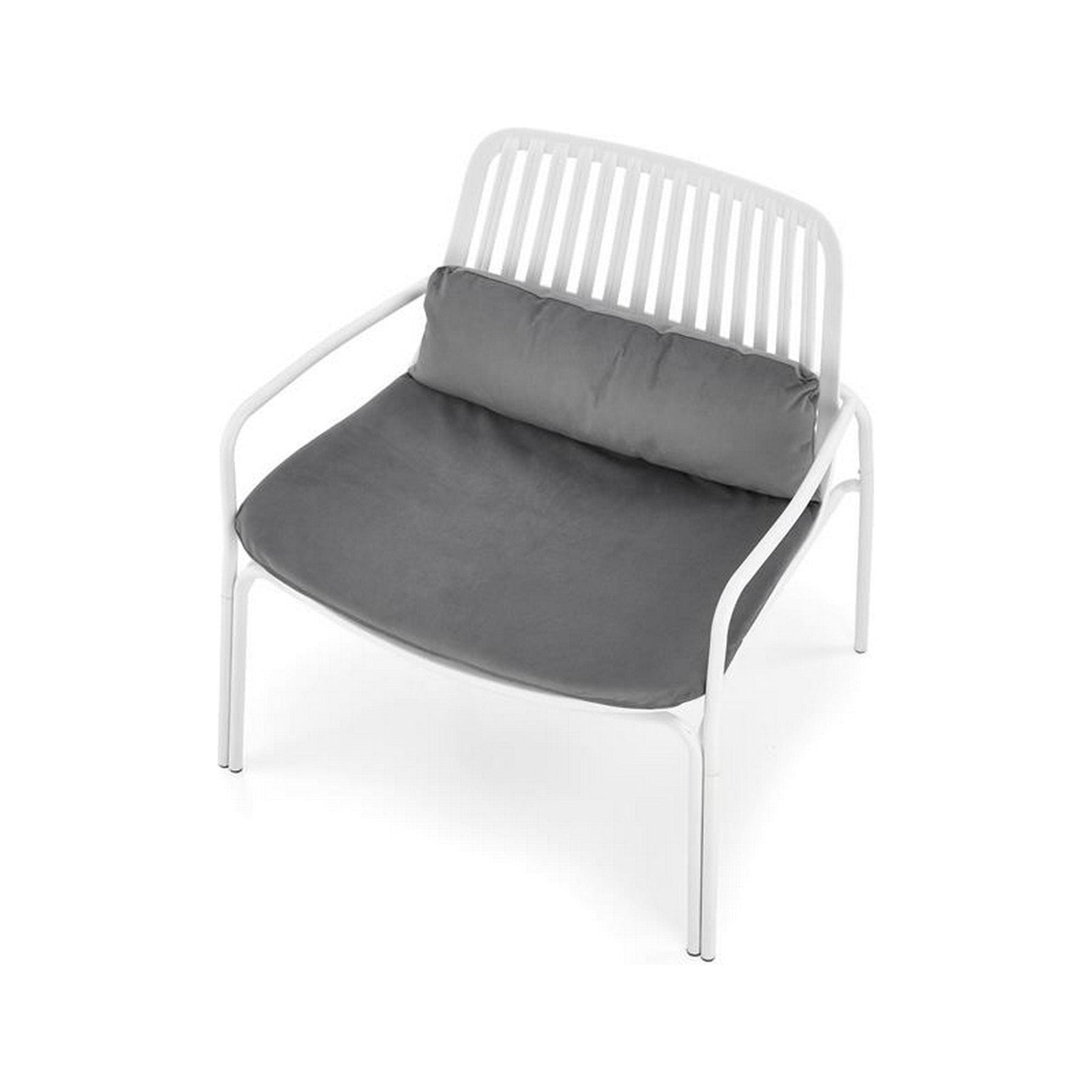 Scaun gradina MELBY, alb/gri, polipropilena, 71x66x75 cm