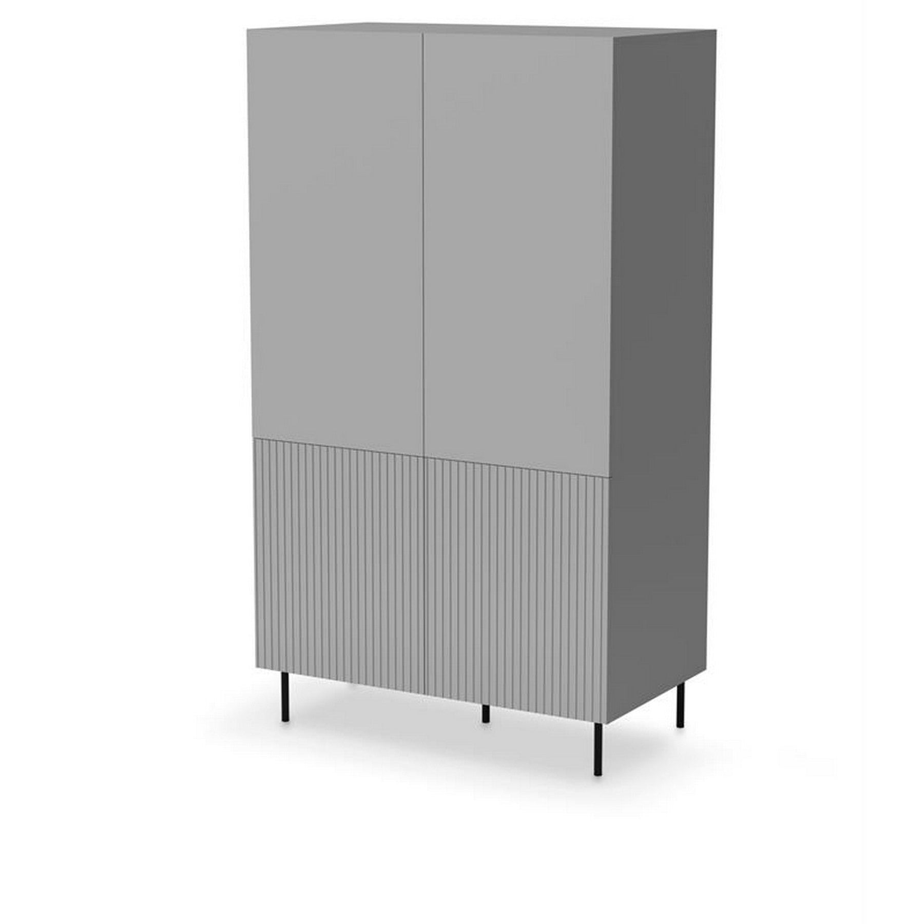 Dulap ASENSIO S-1, gri deschis, PAL laminat/metal, 80x54x185 cm