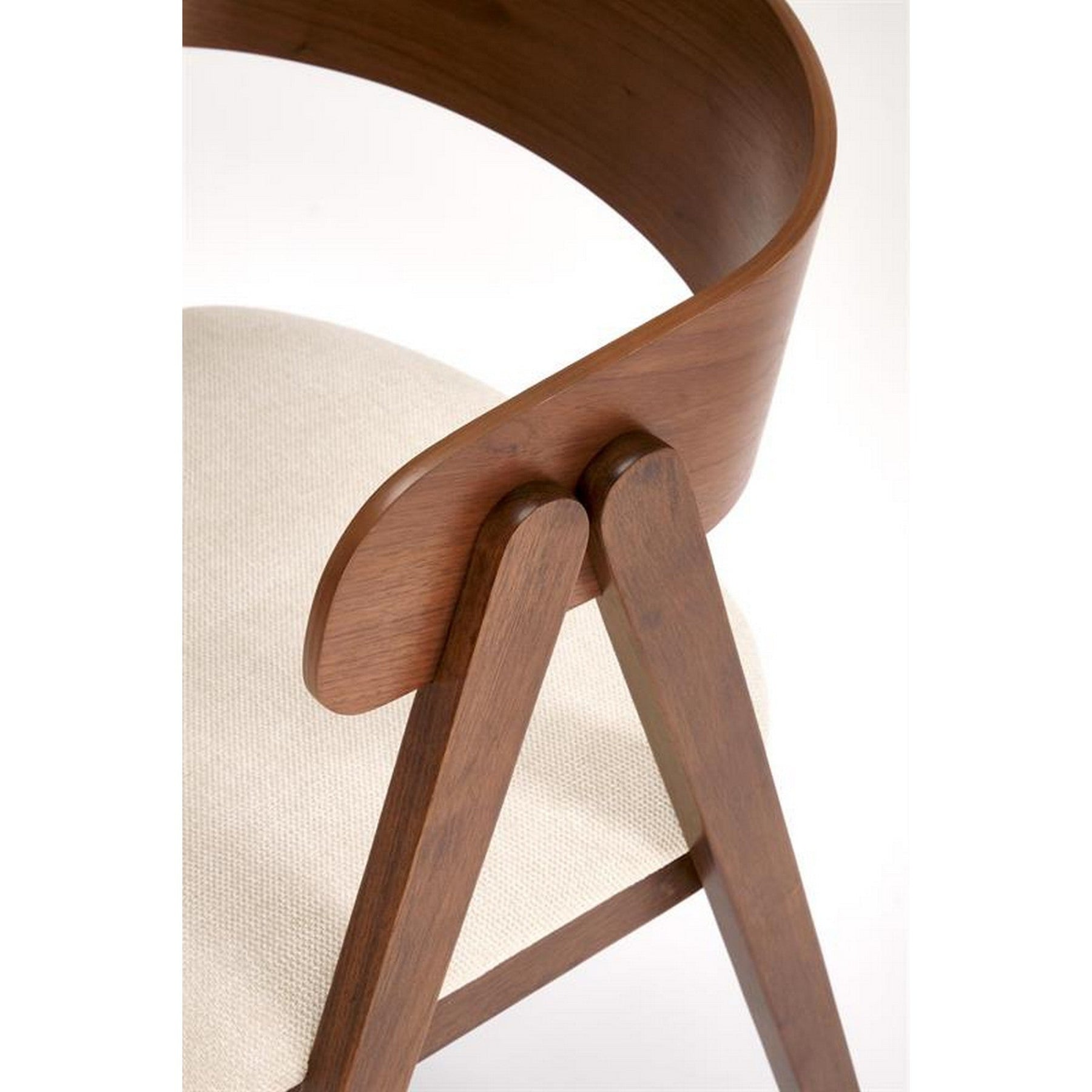 Scaun K562, nuc/bej deschis, lemn/placaj/stofa, 55x49x75 cm