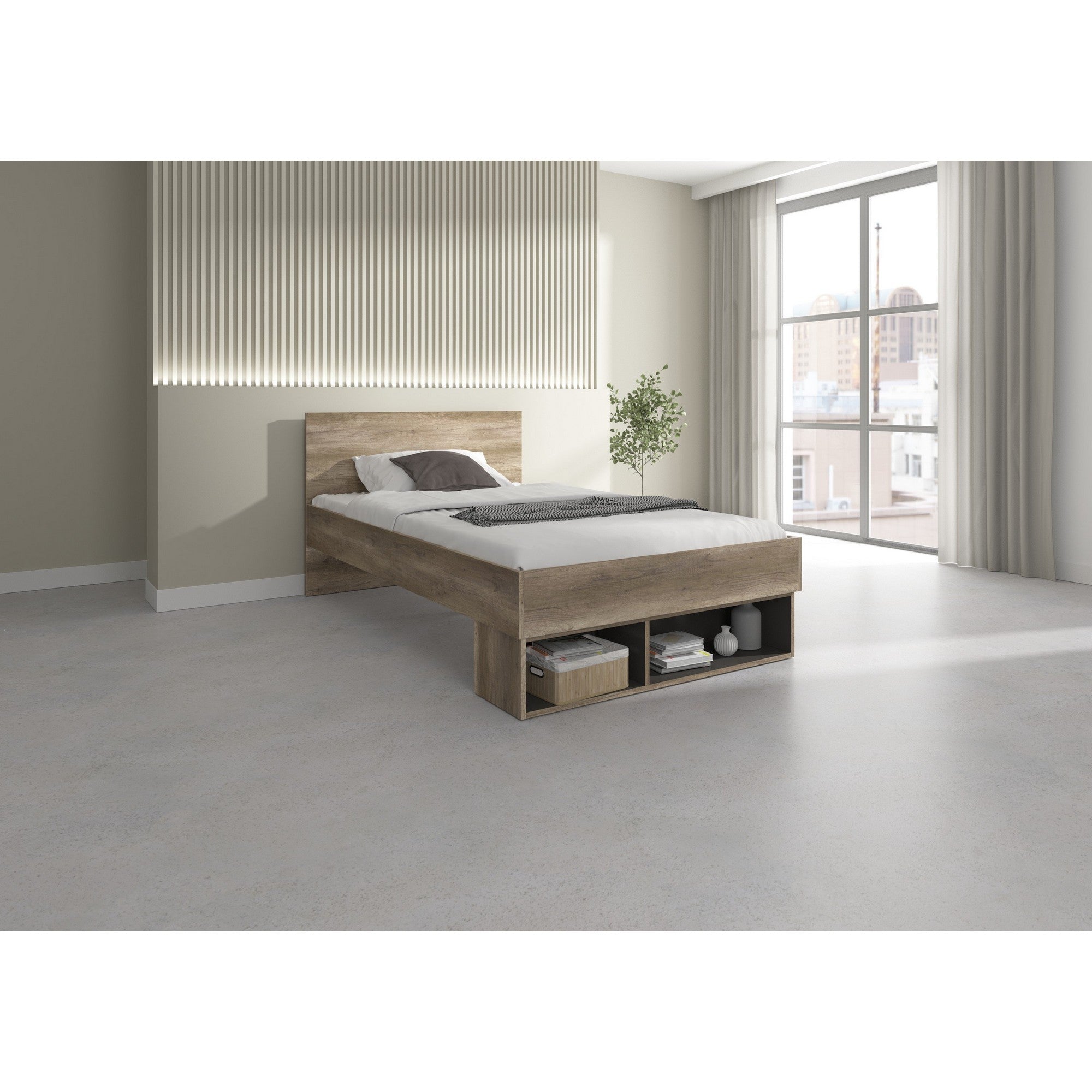 Cadru pat 120x200 BERGEN OCN-28729, stejar