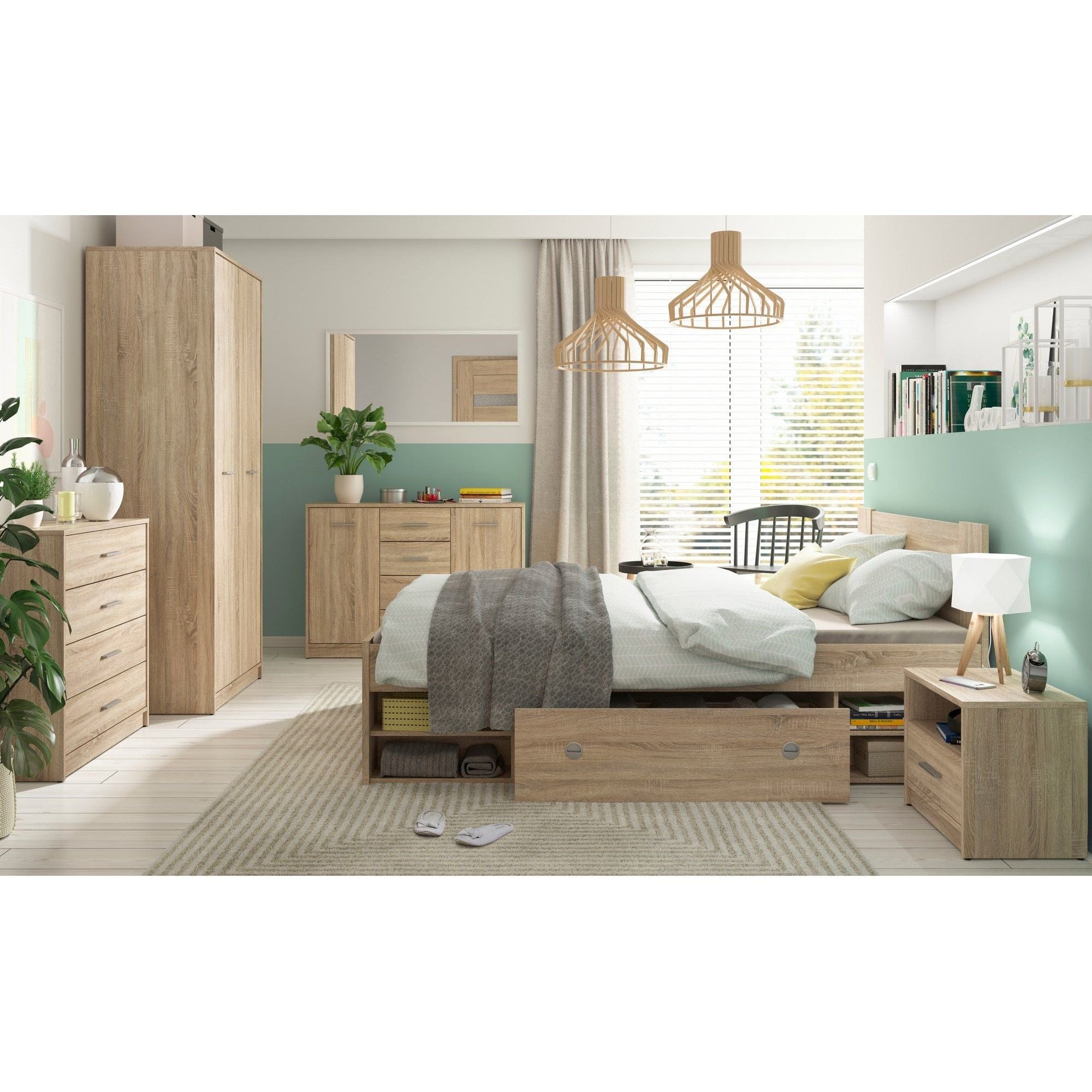 Cadru pat 120x200 BERGEN OCN-28731, stejar sonoma