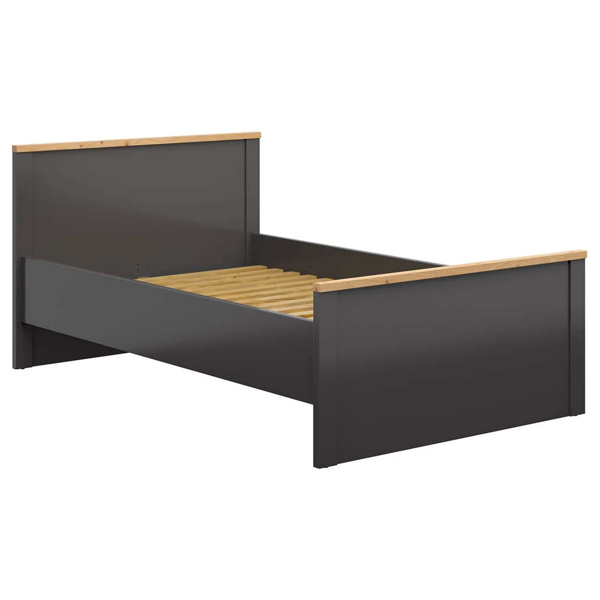 Cadru pat 120x200 BERGEN OCN-28740, gri grafit/stejar artisan