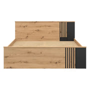 Cadru pat 160x200 BERGEN OCN-28727, stejar artisan/negru mat