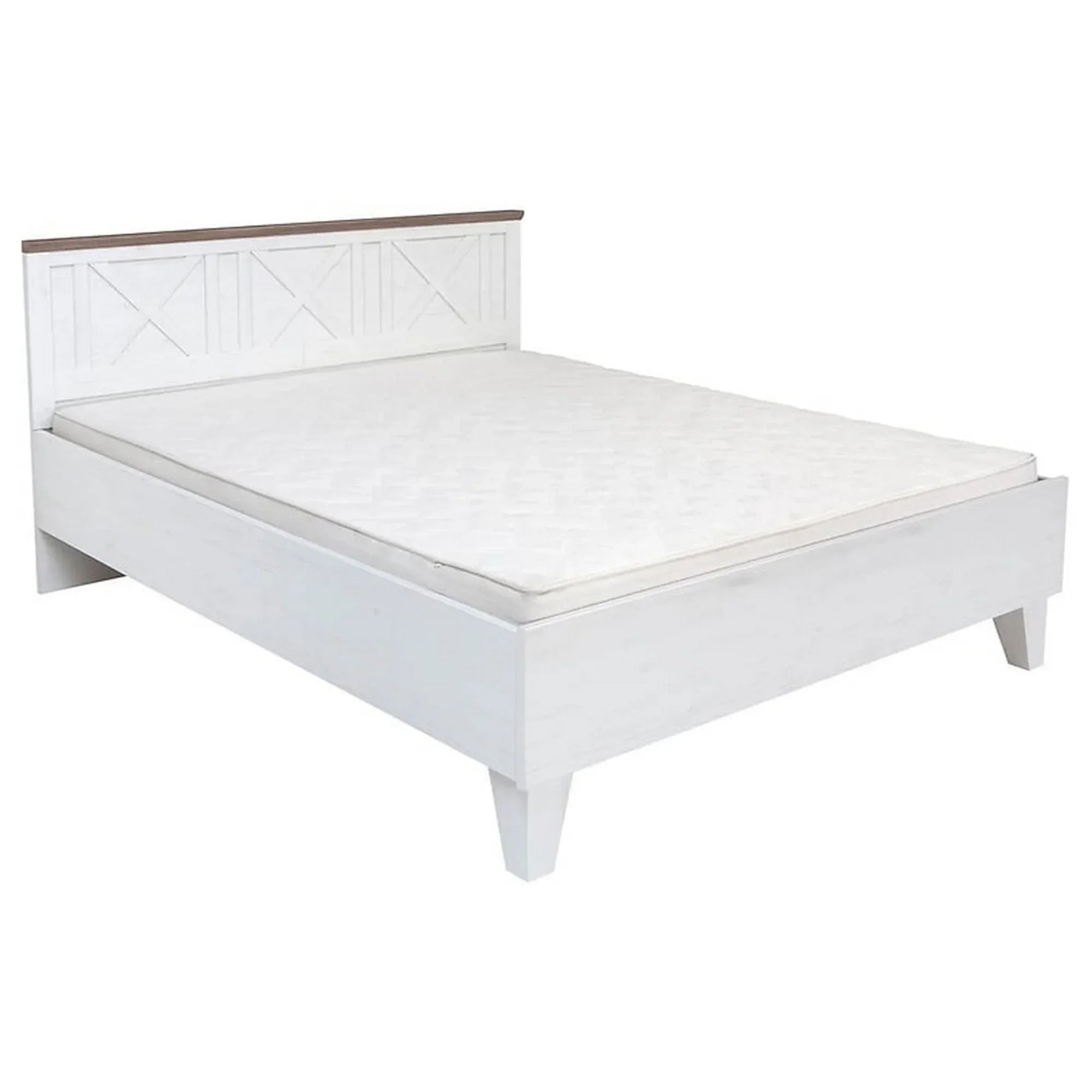 Cadru pat 160x200 BERGEN OCN-28737 pin alb andersen/stejar sonoma