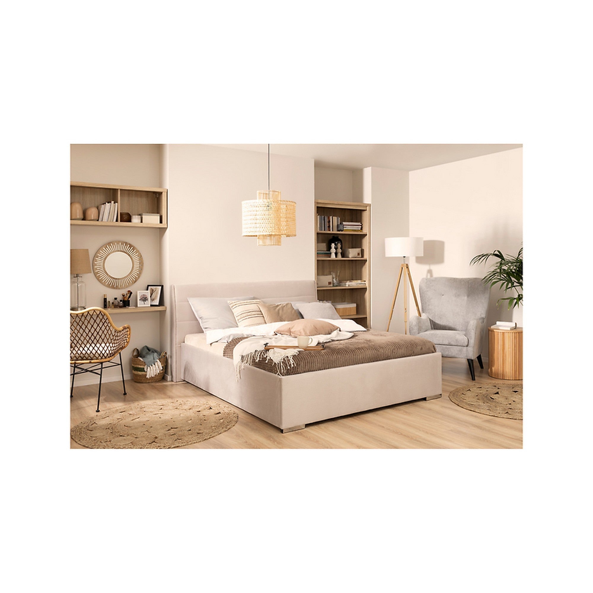 Cadru pat 160x200 BERGEN OCN-28751, bej