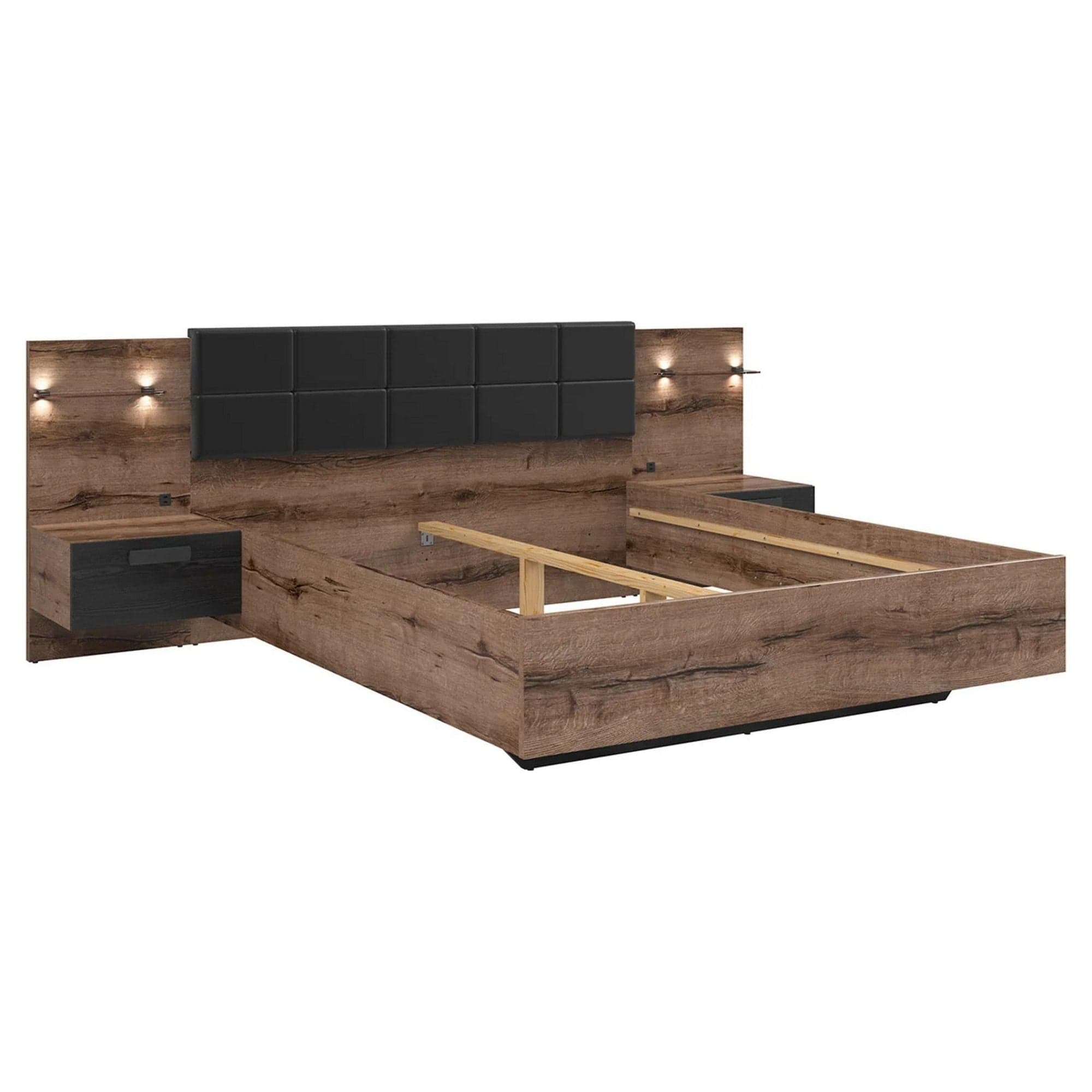 Cadru pat 160x200 BERGEN OCN-28823, nuc/negru