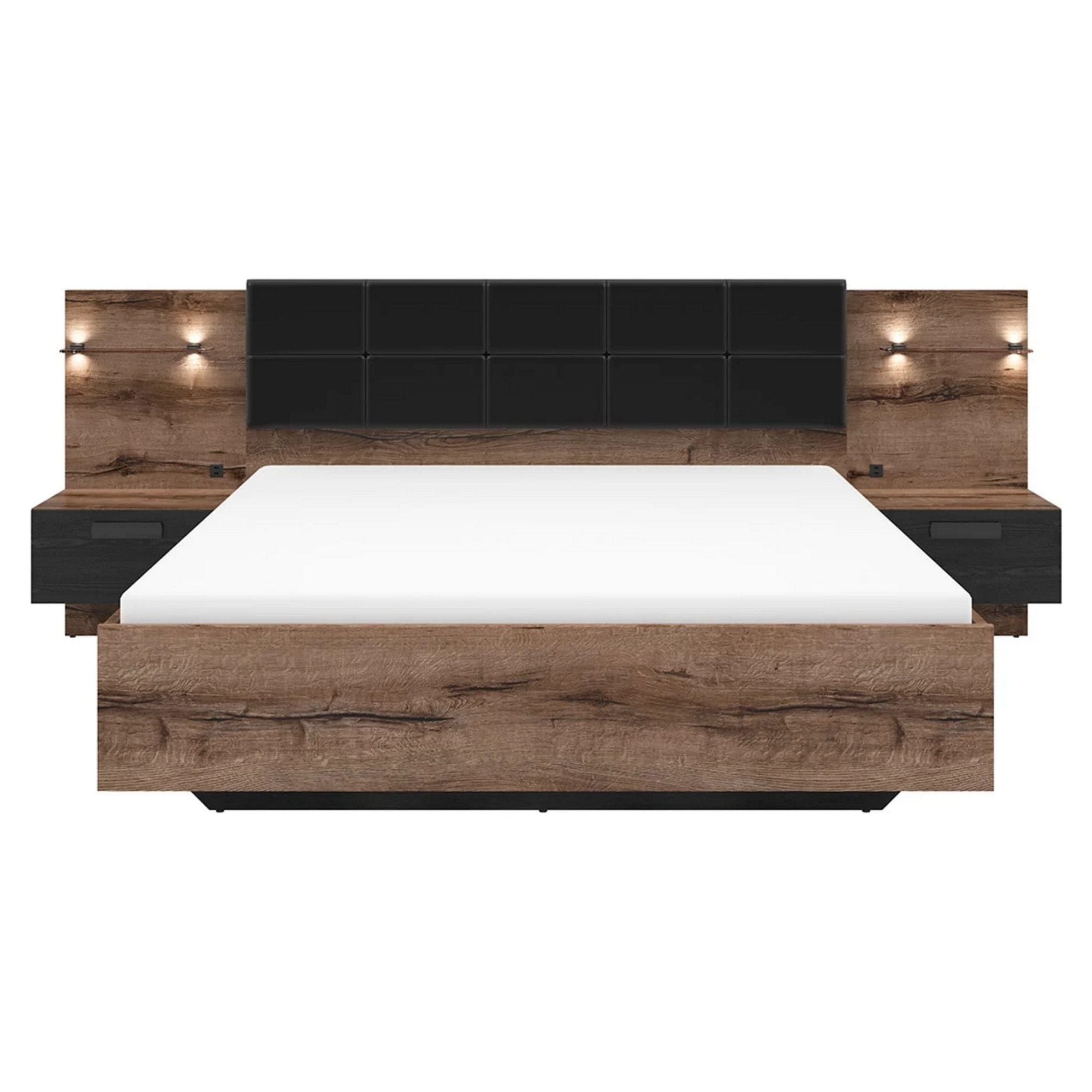 Cadru pat 160x200 BERGEN OCN-28823, nuc/negru