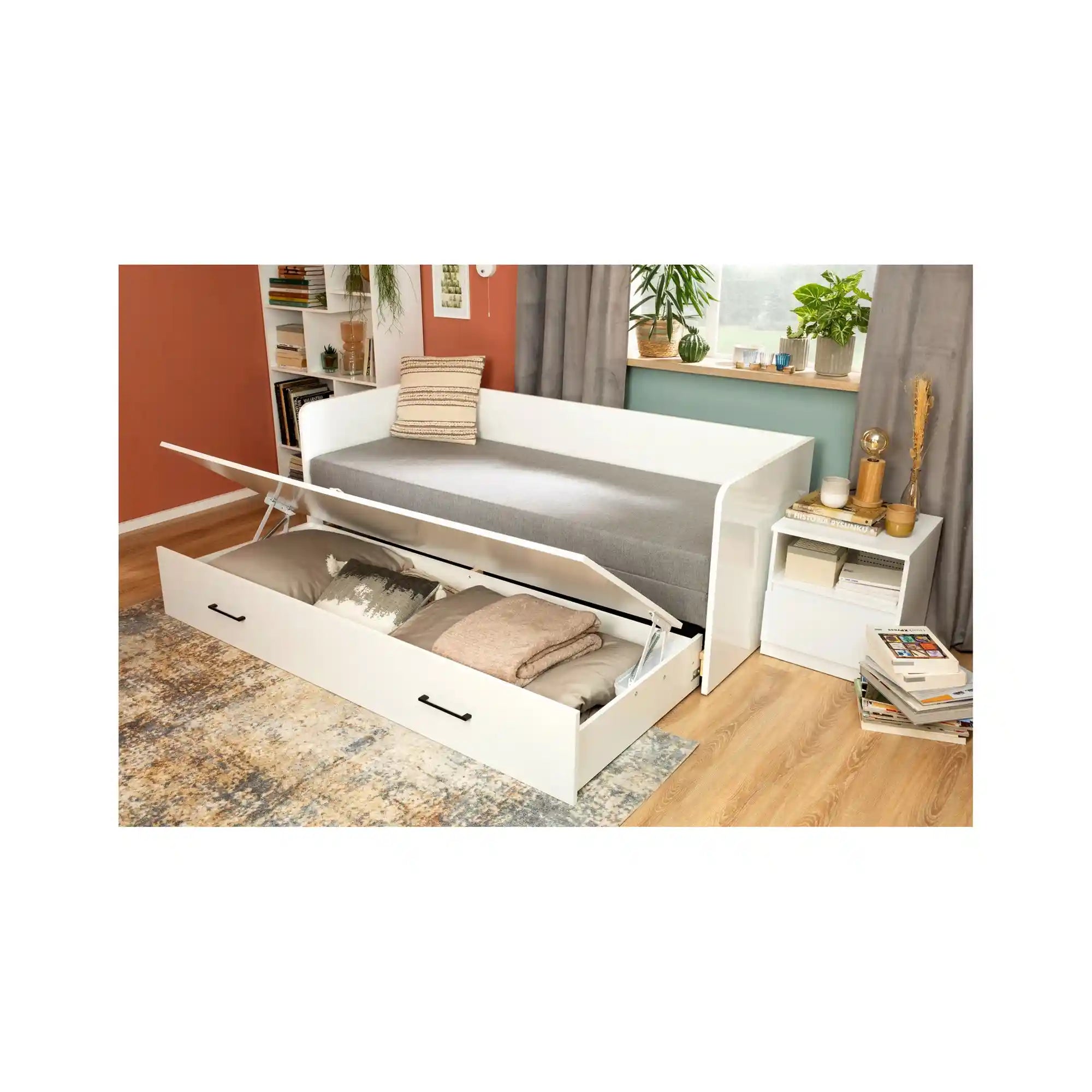 Cadru pat 80/160x200 BERGEN OCN-28770, alb lucios