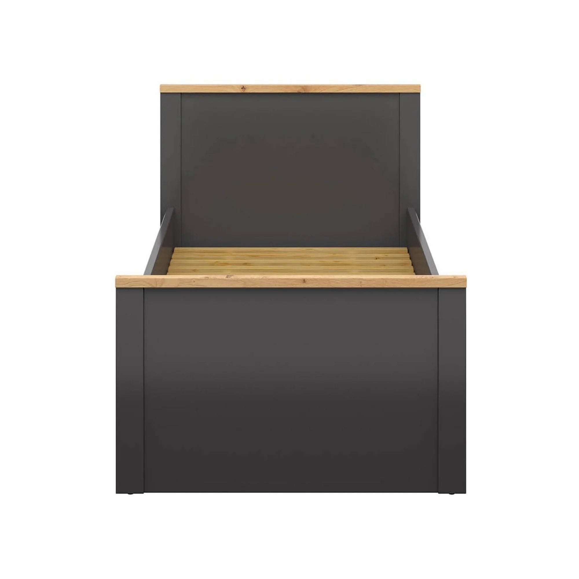 Cadru pat 90x200 BERGEN OCN-28732, gri grafit/stejar artisan