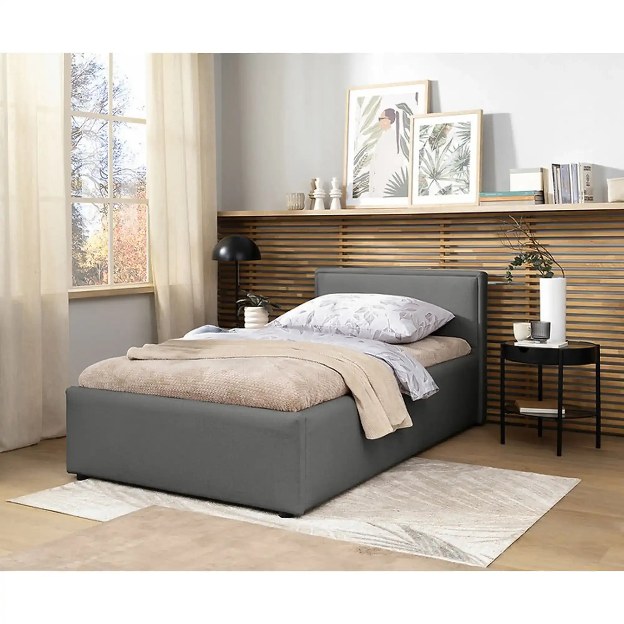 Cadru pat 90x200 BERGEN OCN-28757, gri inchis