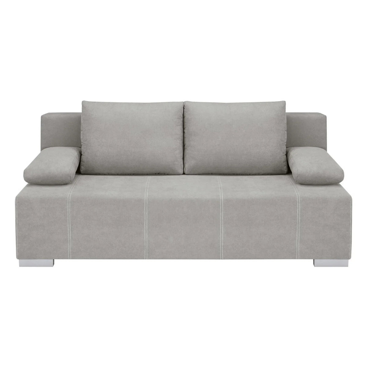 Canapea gri modernă, ideală pentru living, cu perne confortabile – textalt2
