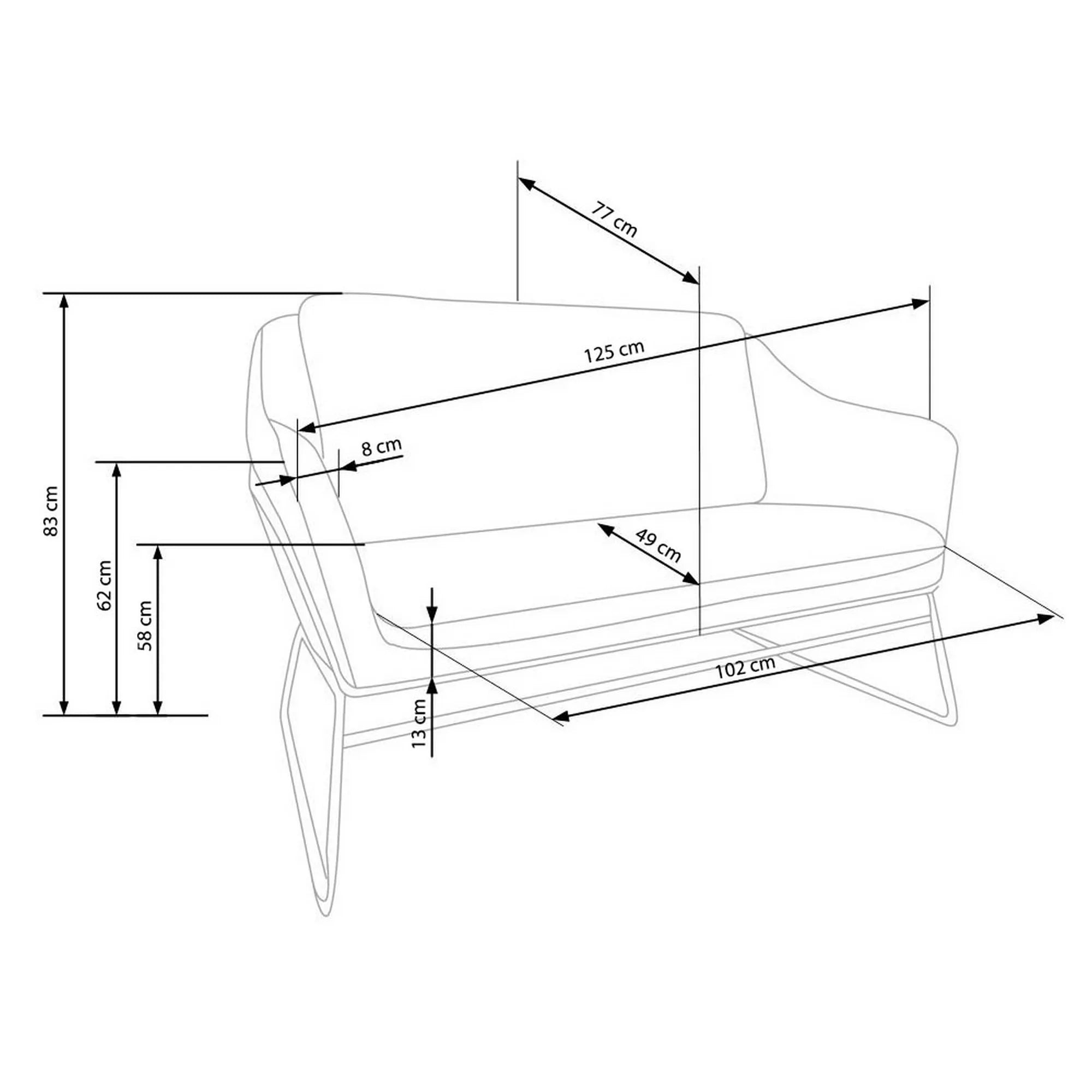 Canapea HOUSTON OCN-38174, gri deschis/negru