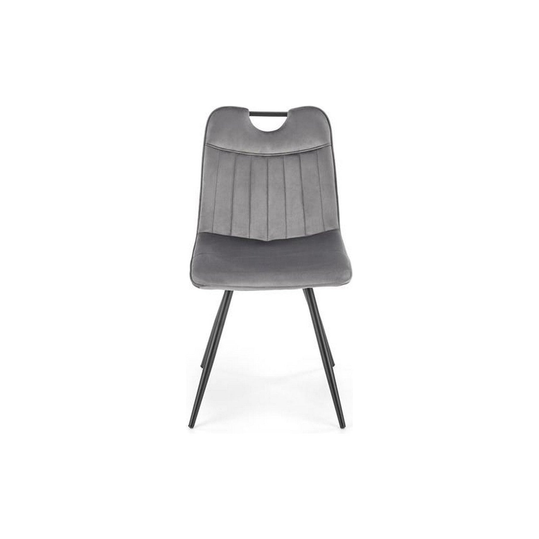 Scaun tapitat K521, gri/negru, stofa catifelata, 46x58x83 cm