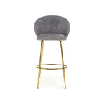 Scaun de bar H116, gri/auriu, stofa plusata, 50x59x101 cm