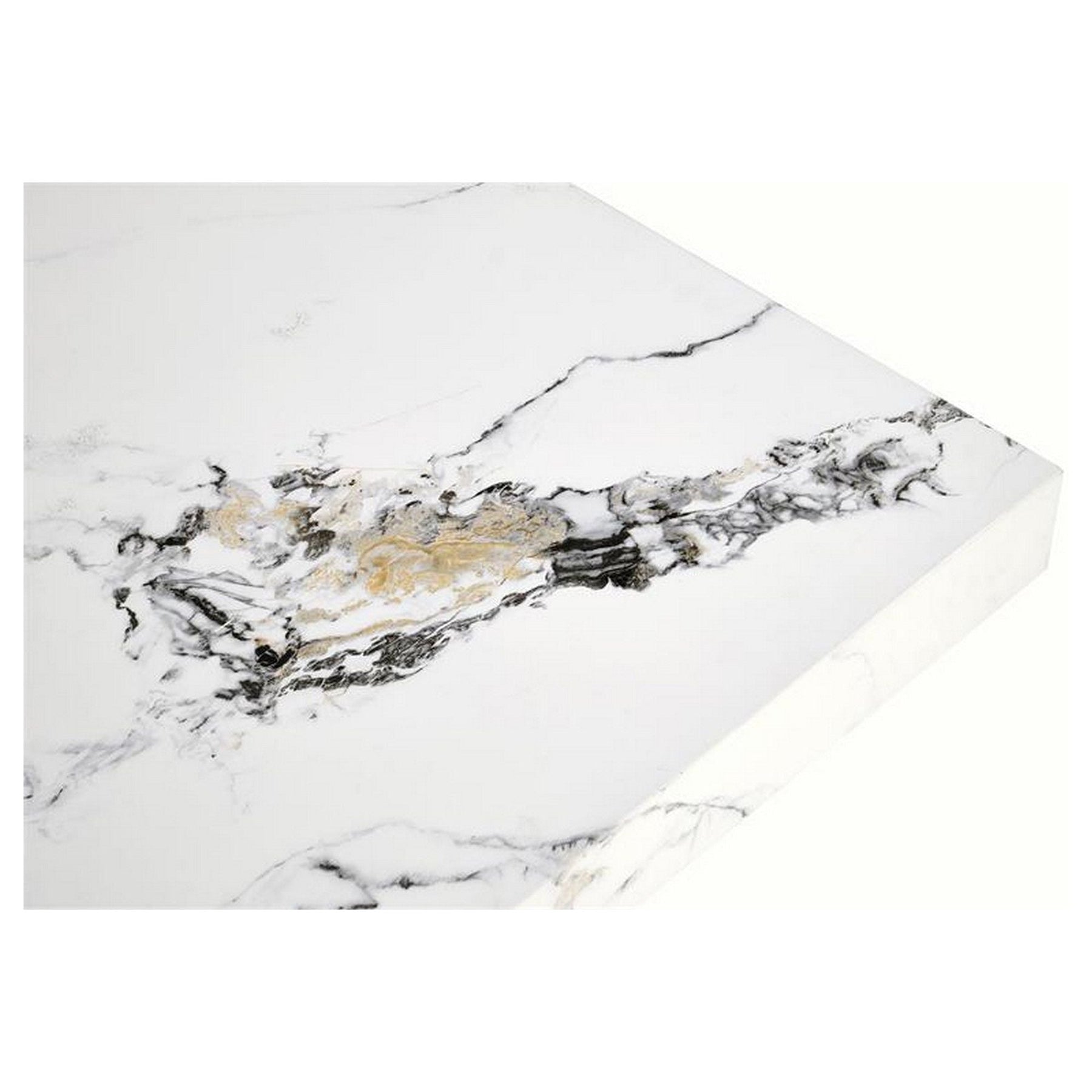 Masuta de cafea MONOLIT, marmura alba furniruit, 80x41 cm
