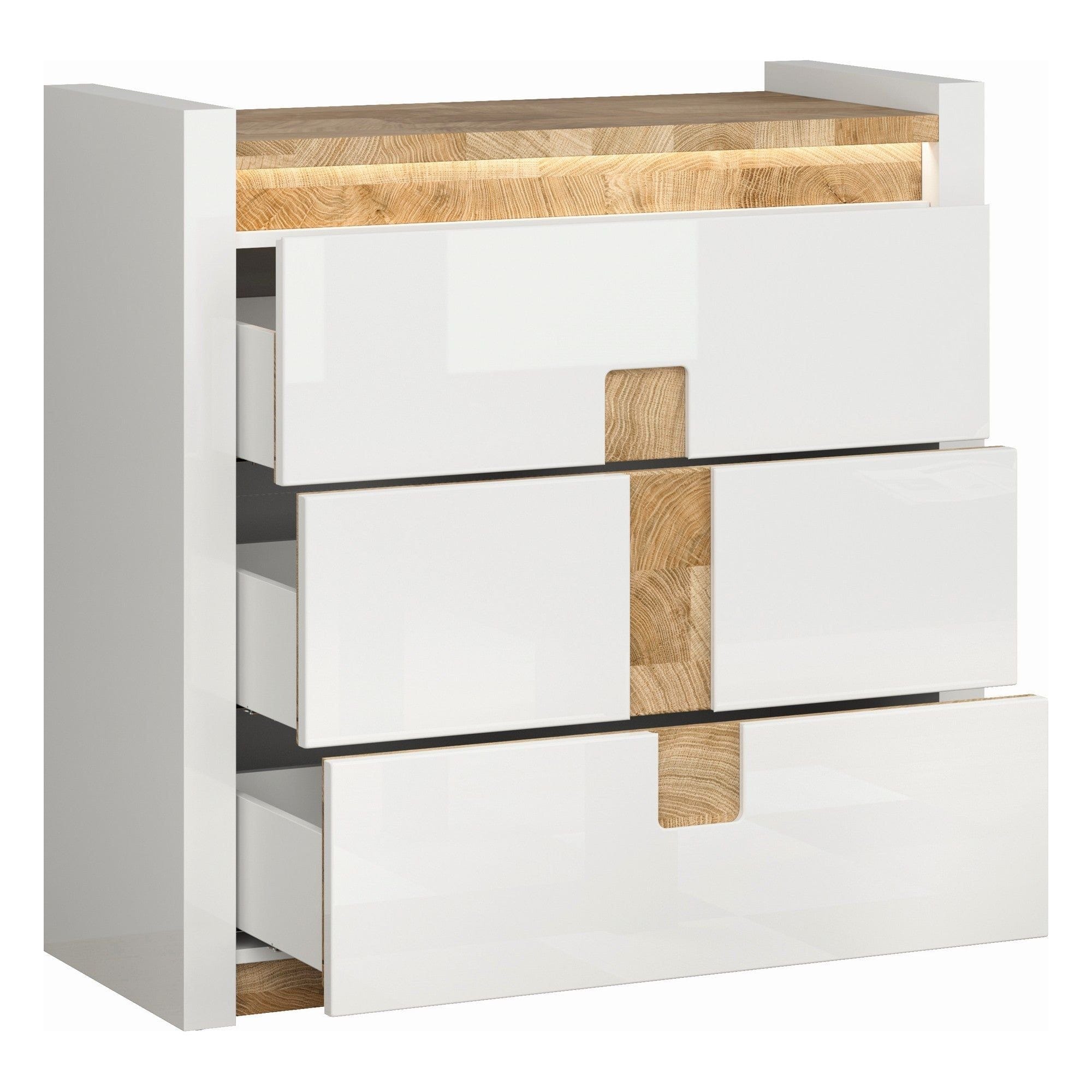 Comoda BERGEN OCN-29536, alb/stejar