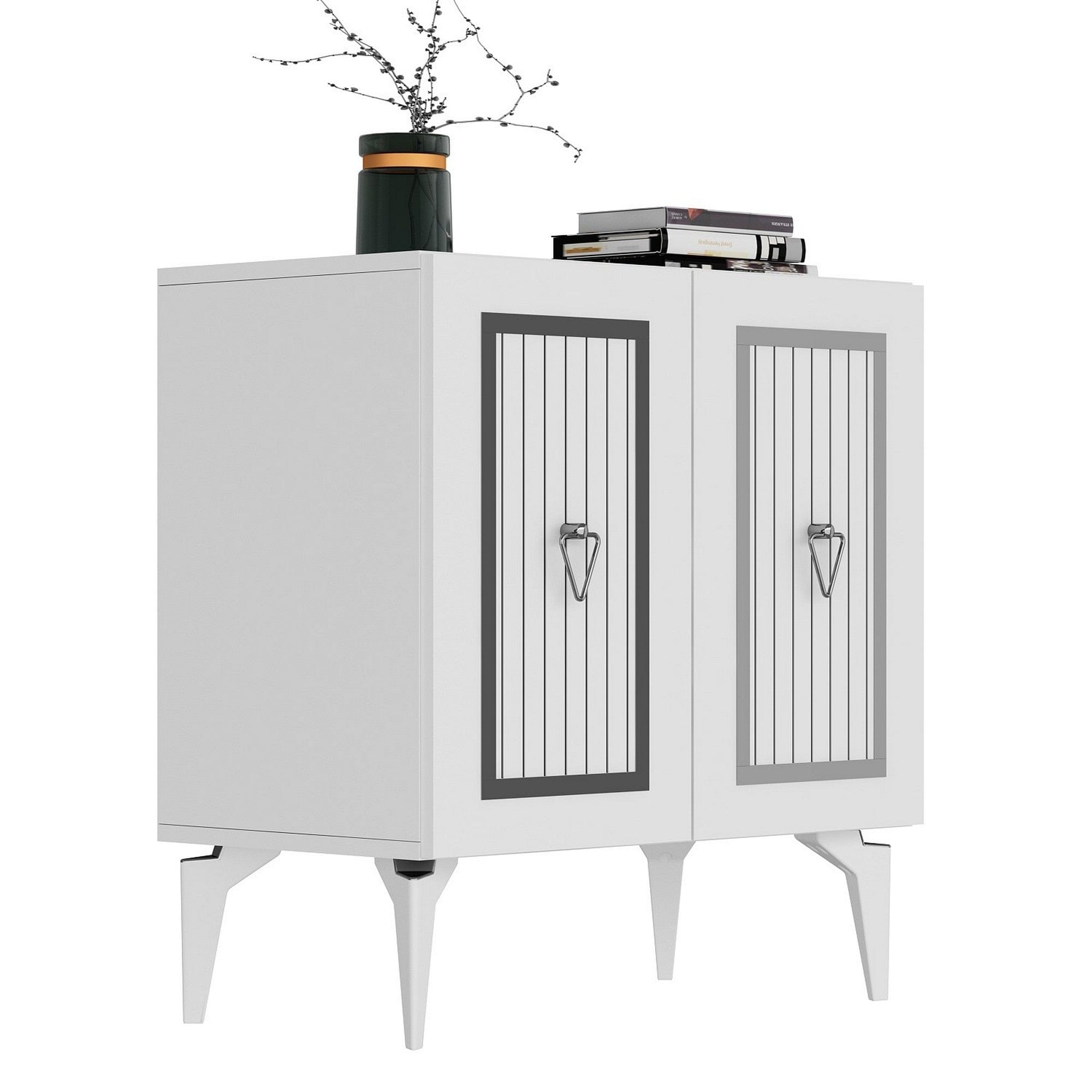 Comoda AMSTERDAM OCN-34072, alb/argintiu