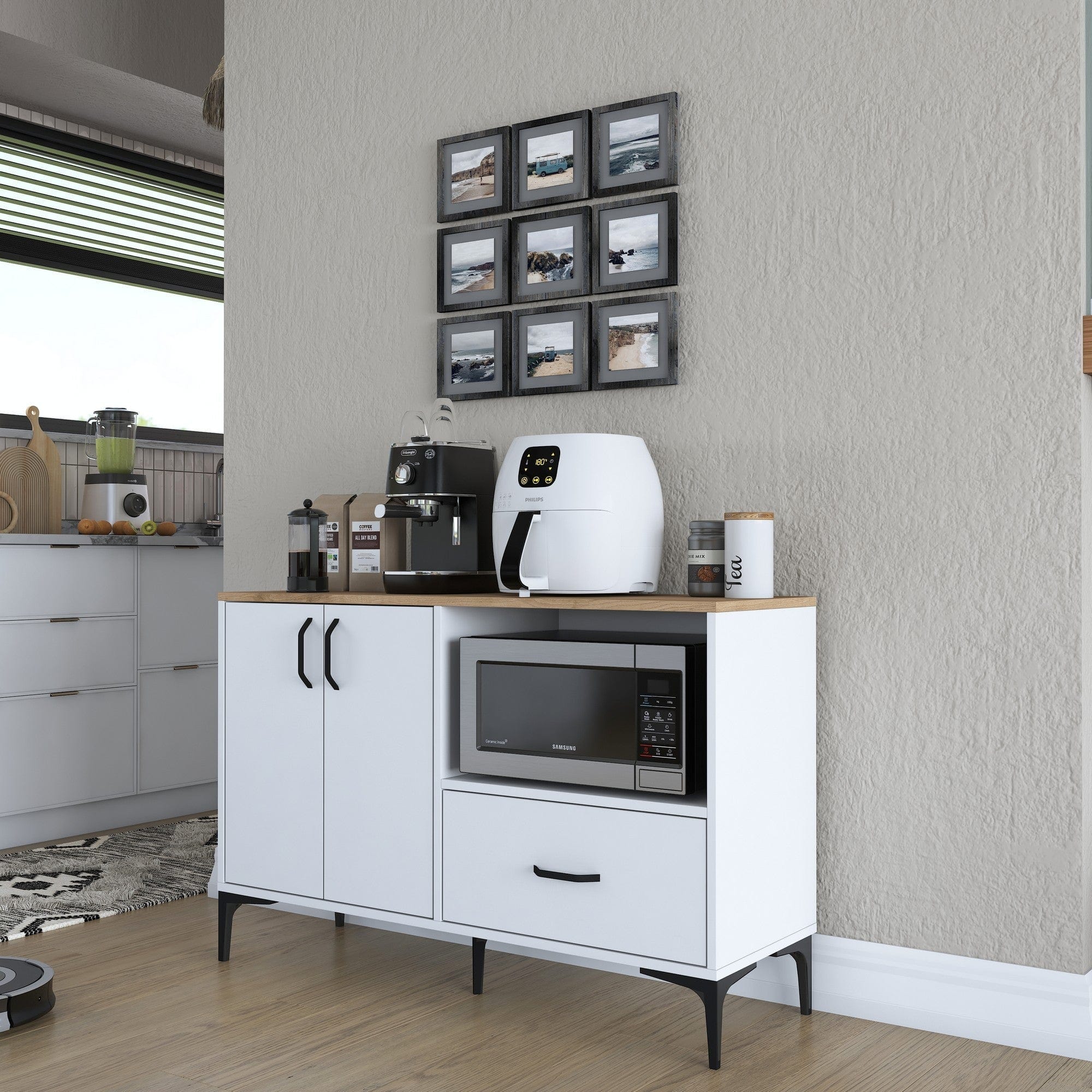 Comoda AMSTERDAM OCN-34109, alb/stejar