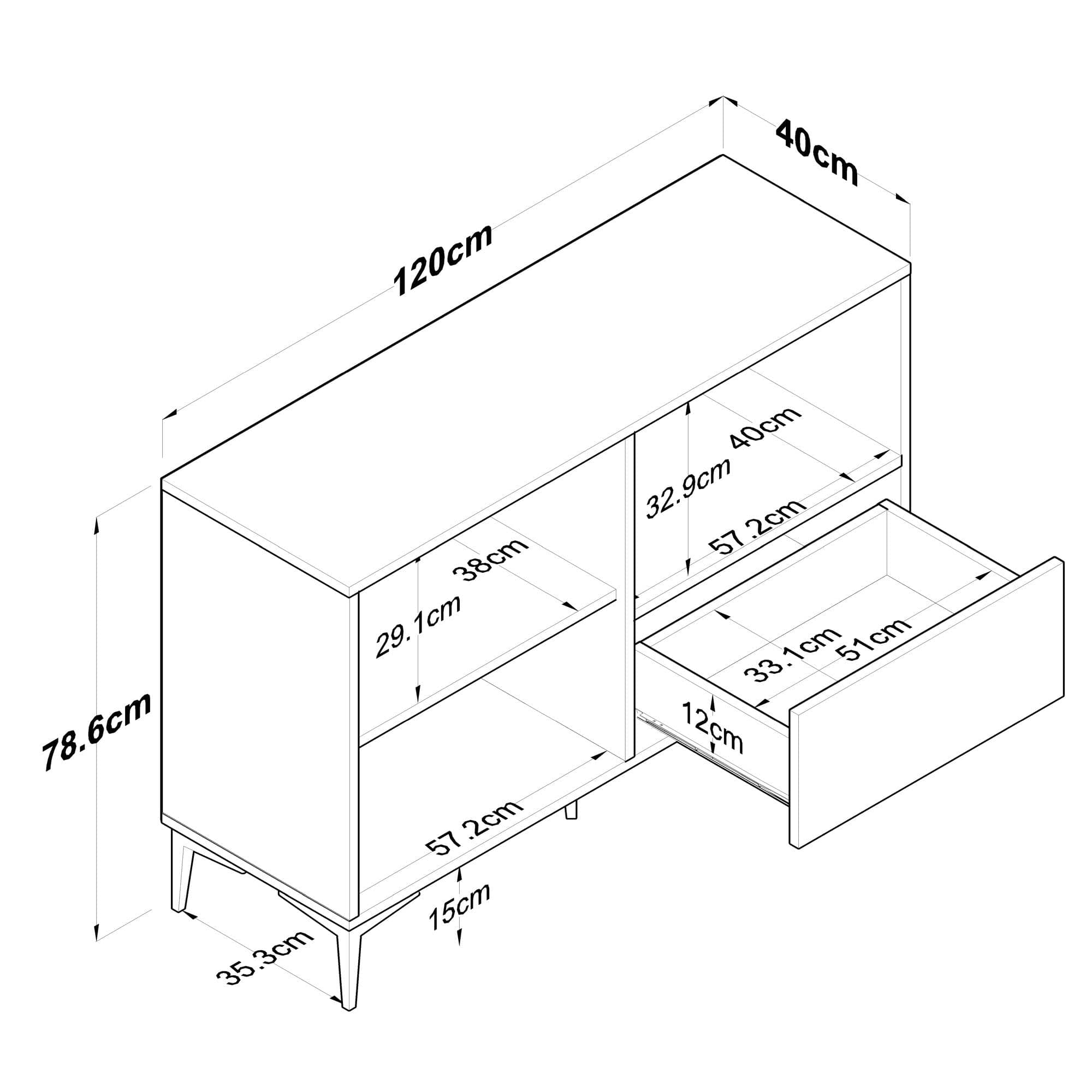 Comoda AMSTERDAM OCN-34109, alb/stejar