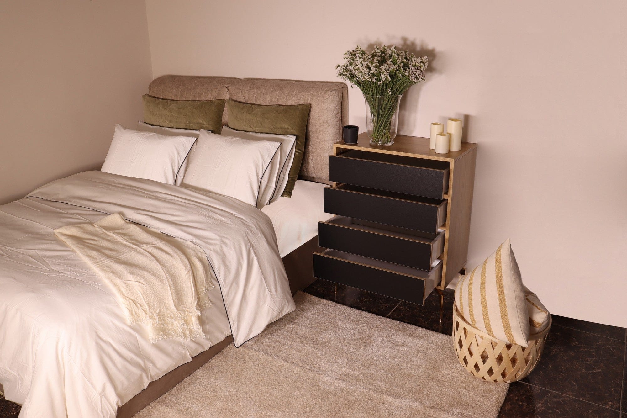 Comoda AMSTERDAM OCN-34116, negru/stejar