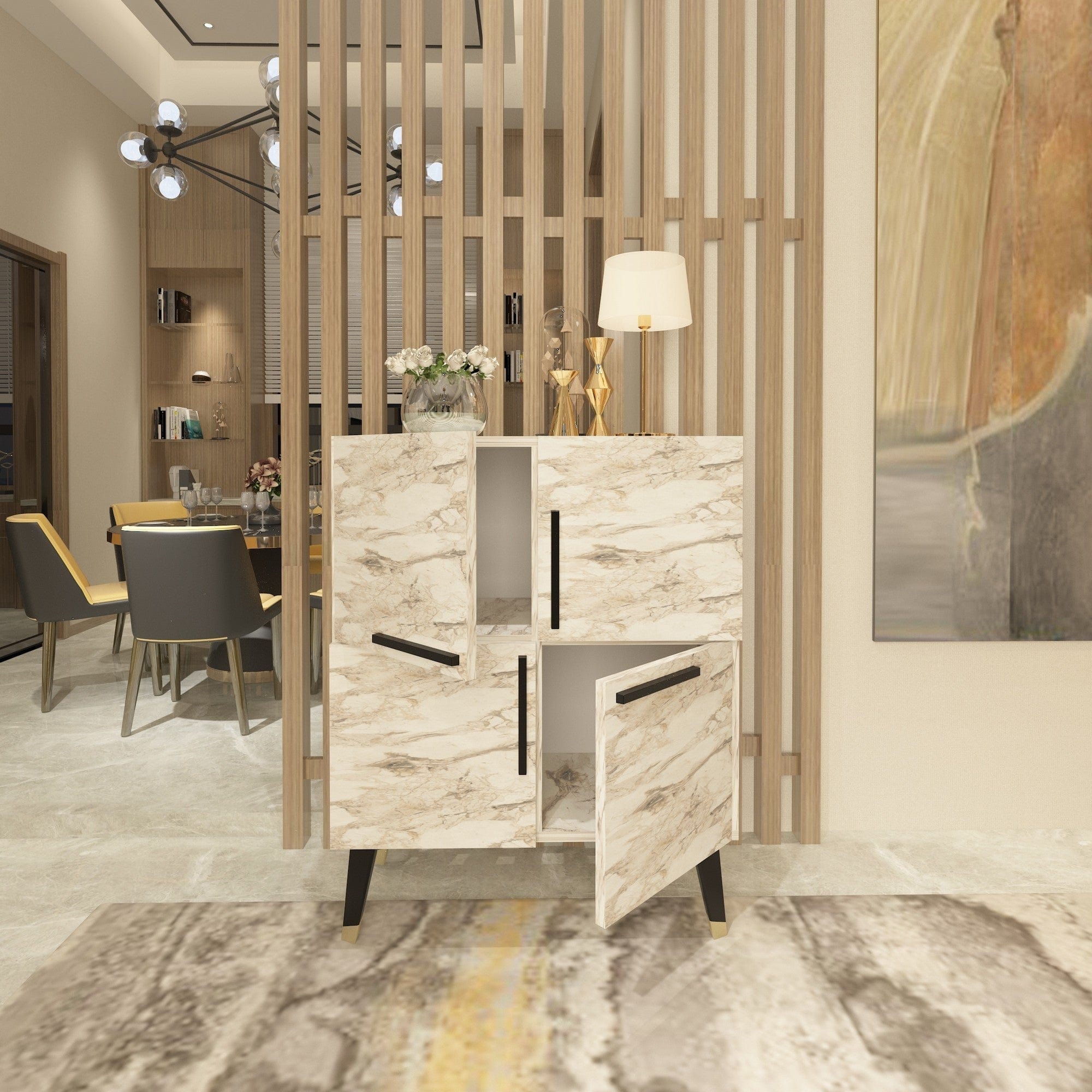 Comoda AMSTERDAM OCN-34124, bej/negru