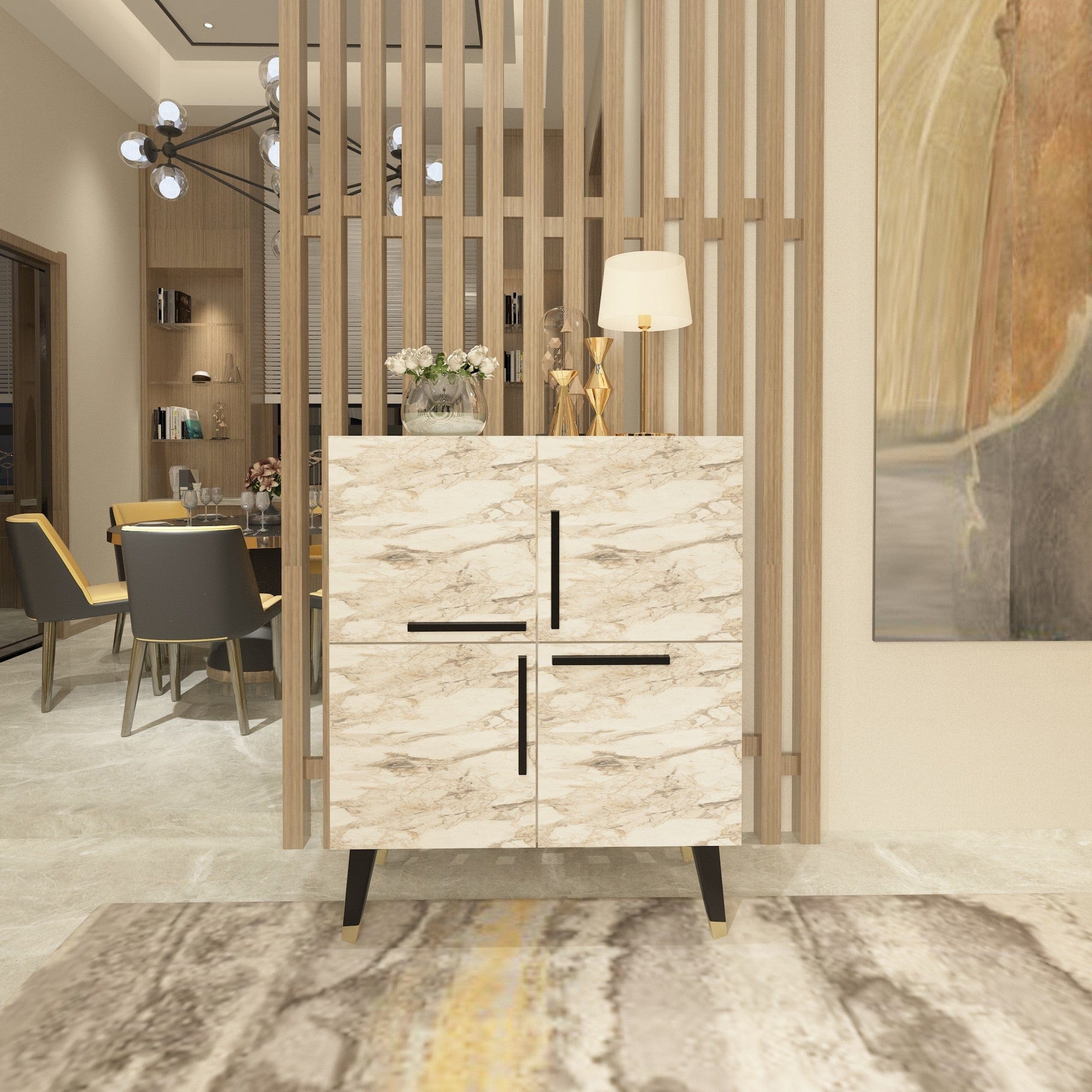 Comoda AMSTERDAM OCN-34124, bej/negru