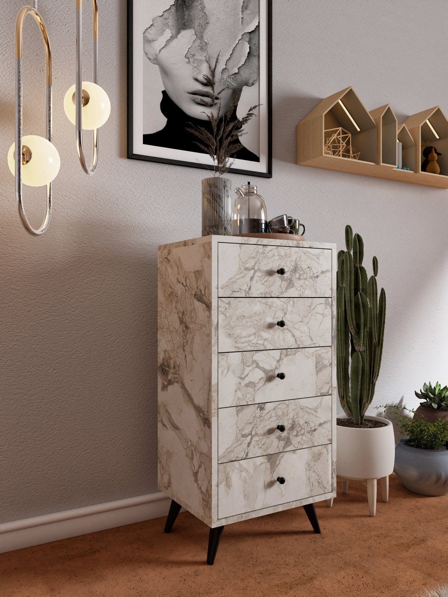 Comoda AMSTERDAM OCN-34159, bej/negru