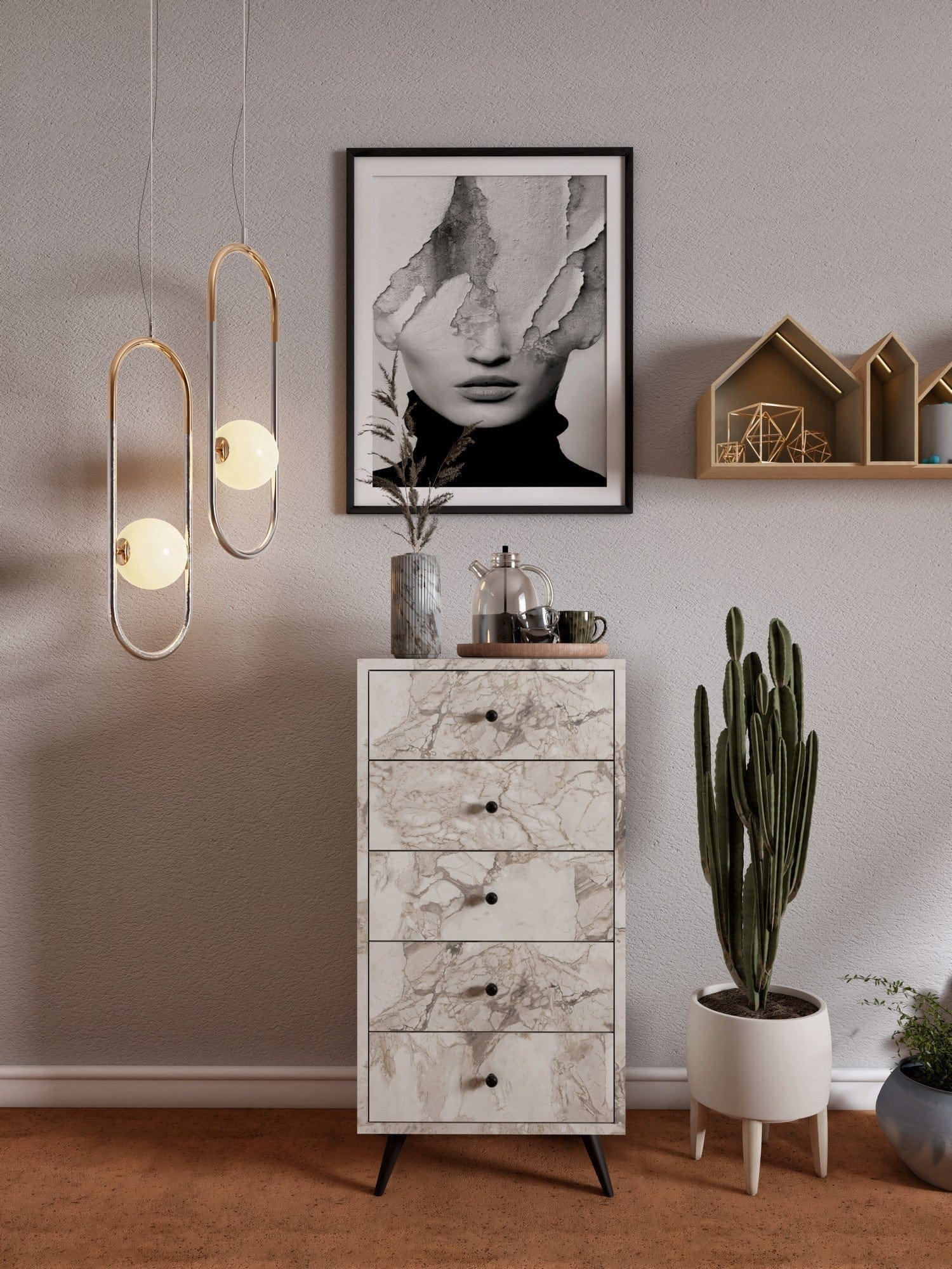 Comoda AMSTERDAM OCN-34159, bej/negru