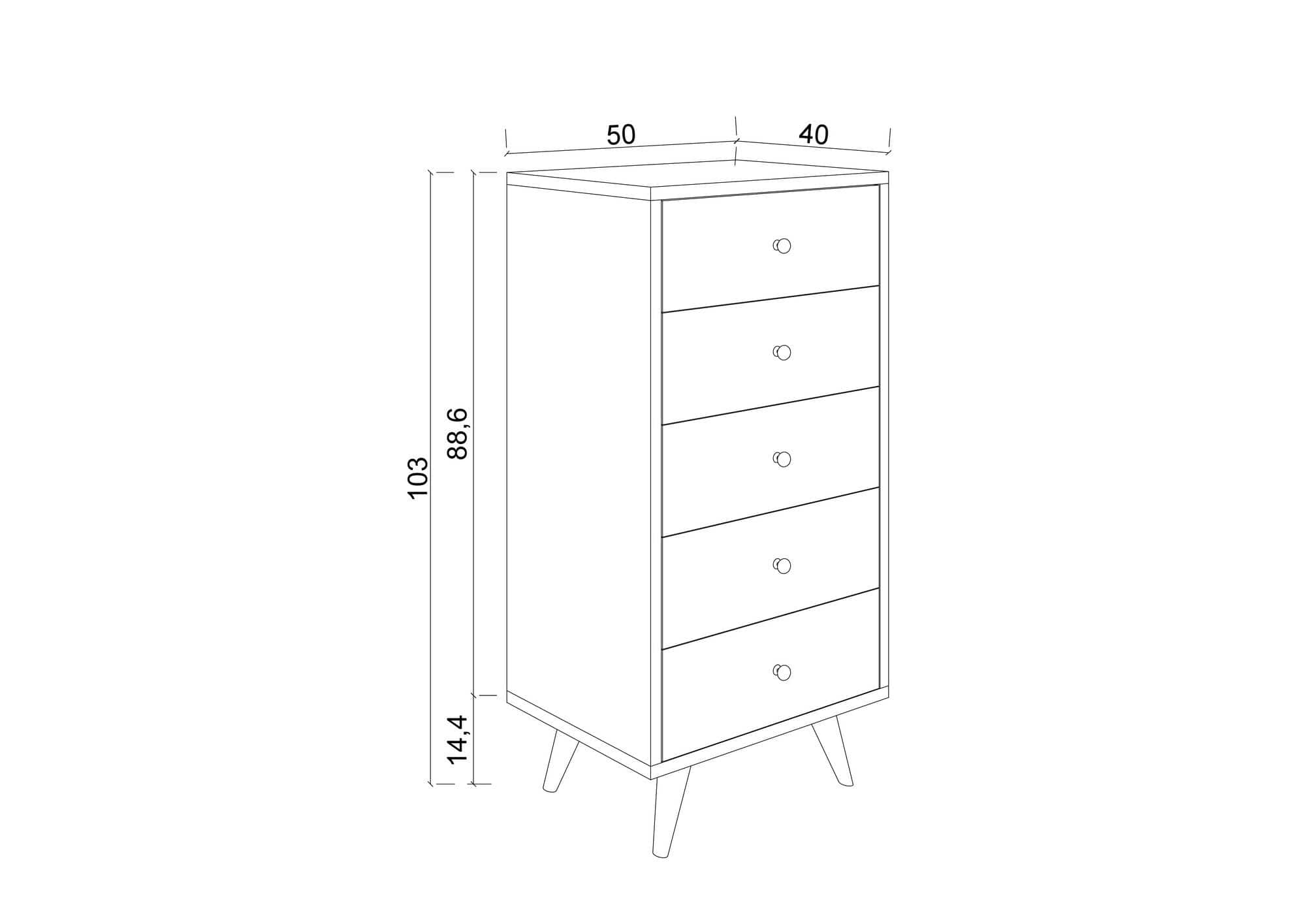 Comoda AMSTERDAM OCN-34159, bej/negru