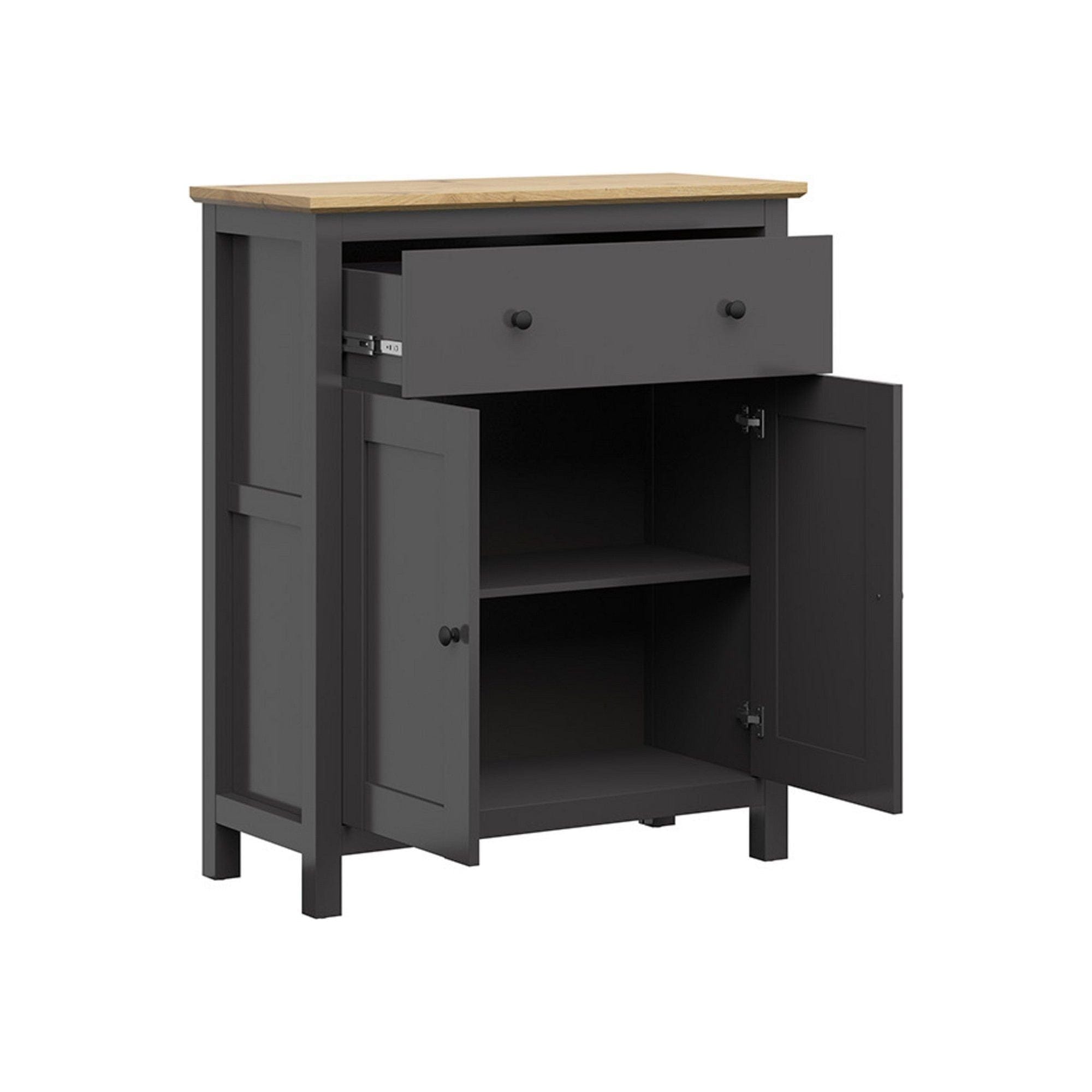 Comoda BERGEN OCN-29508, gri grafit/stejar artisan