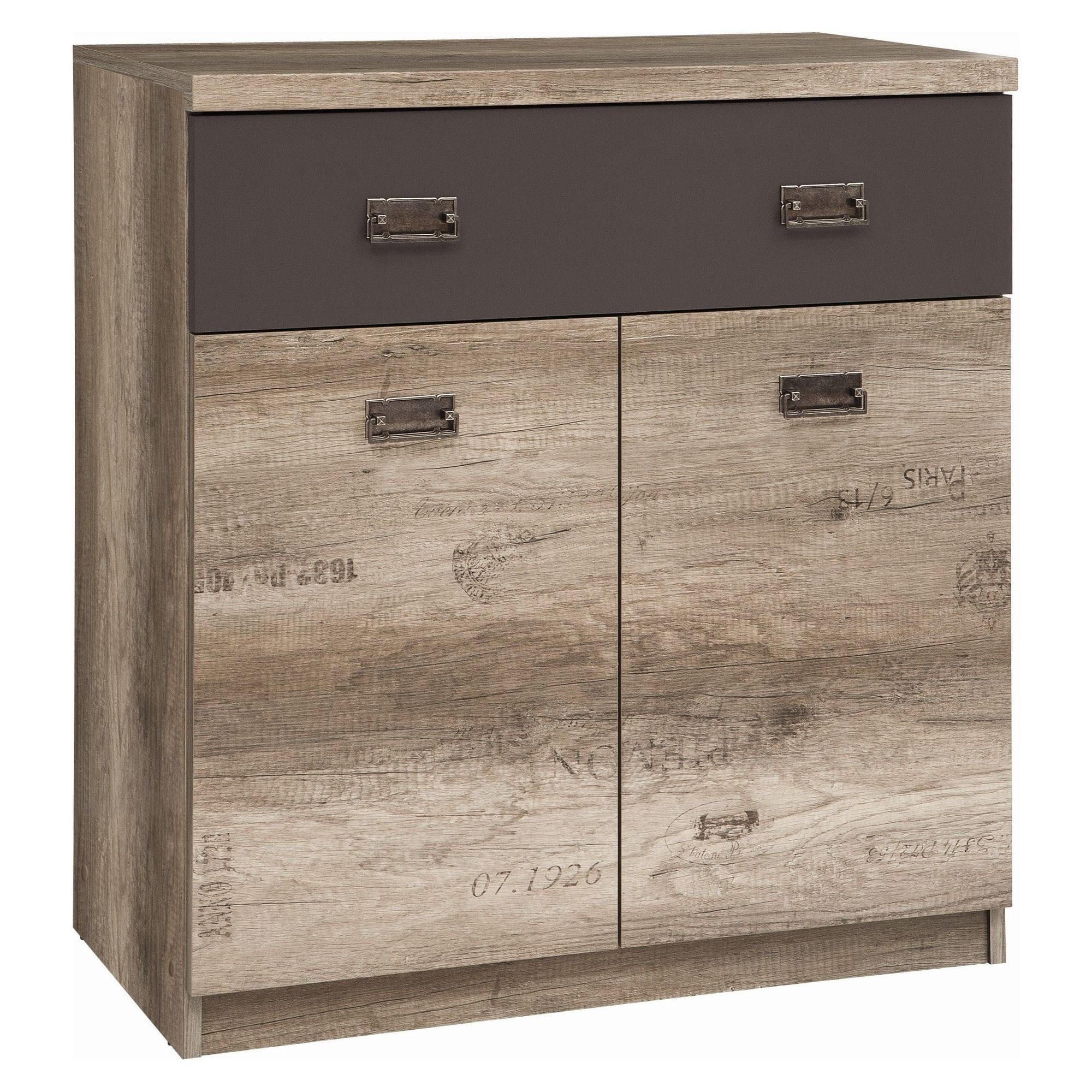 Comoda BERGEN OCN-29534, stejar canyon/gri inchis