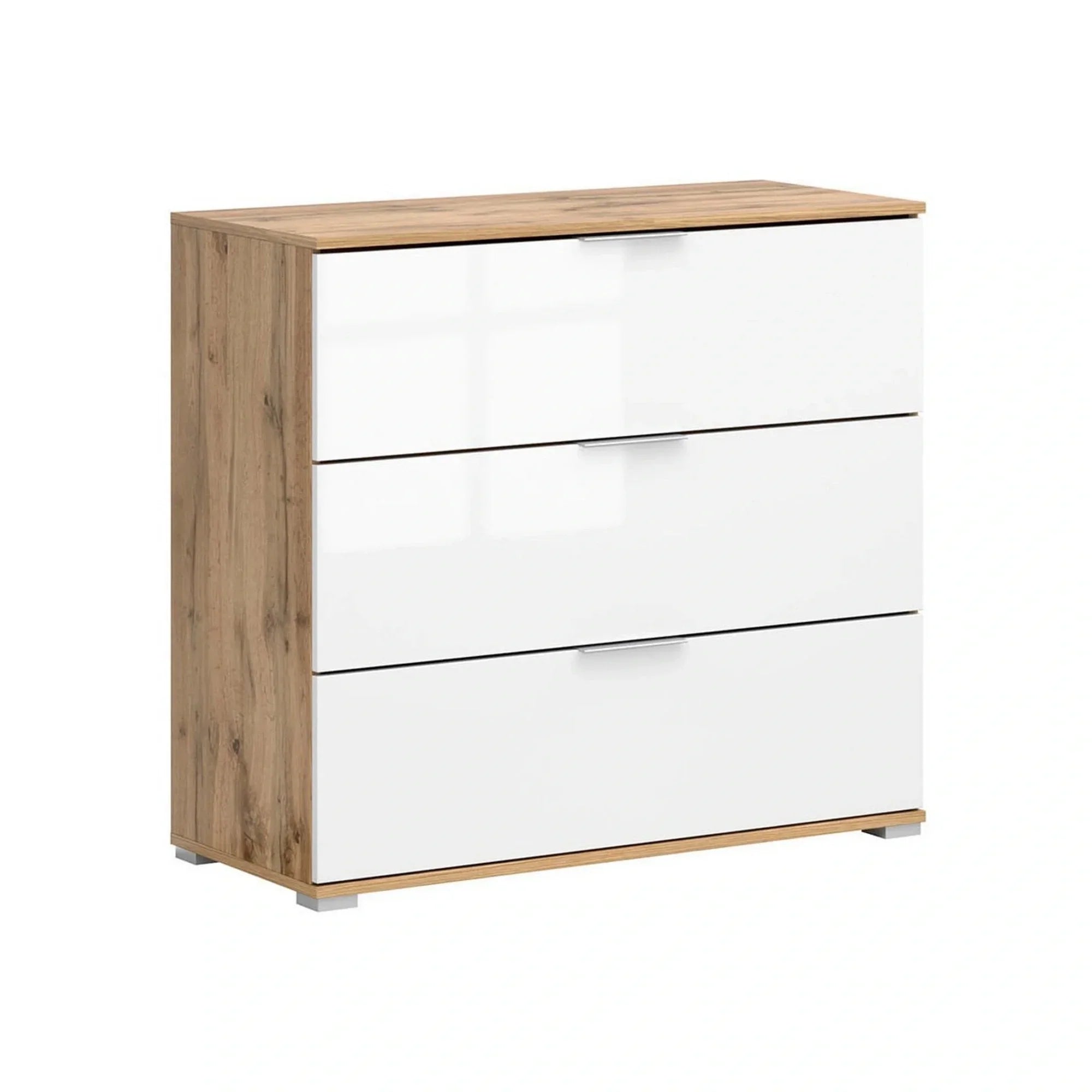 Comoda BERGEN OCN-29590, stejar wotan/alb lucios