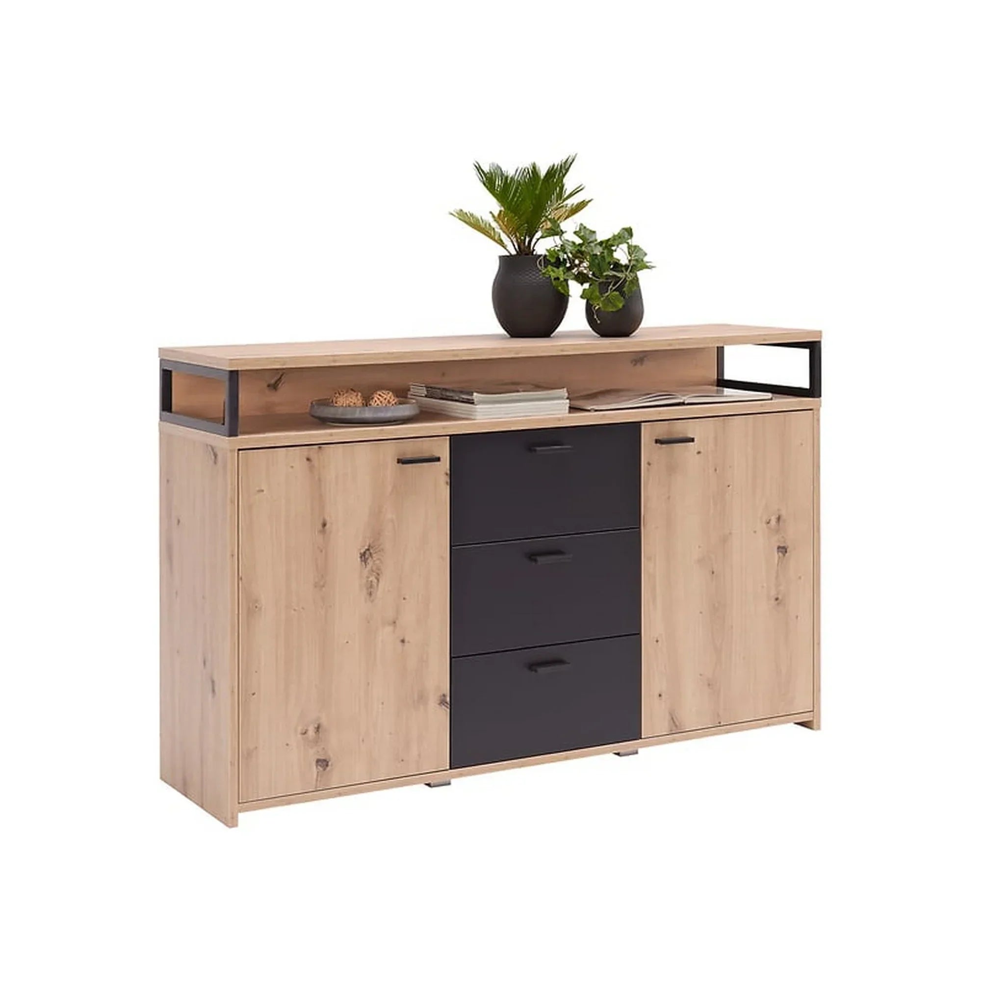 Comoda BERGEN OCN-29600, stejar artisan/negru