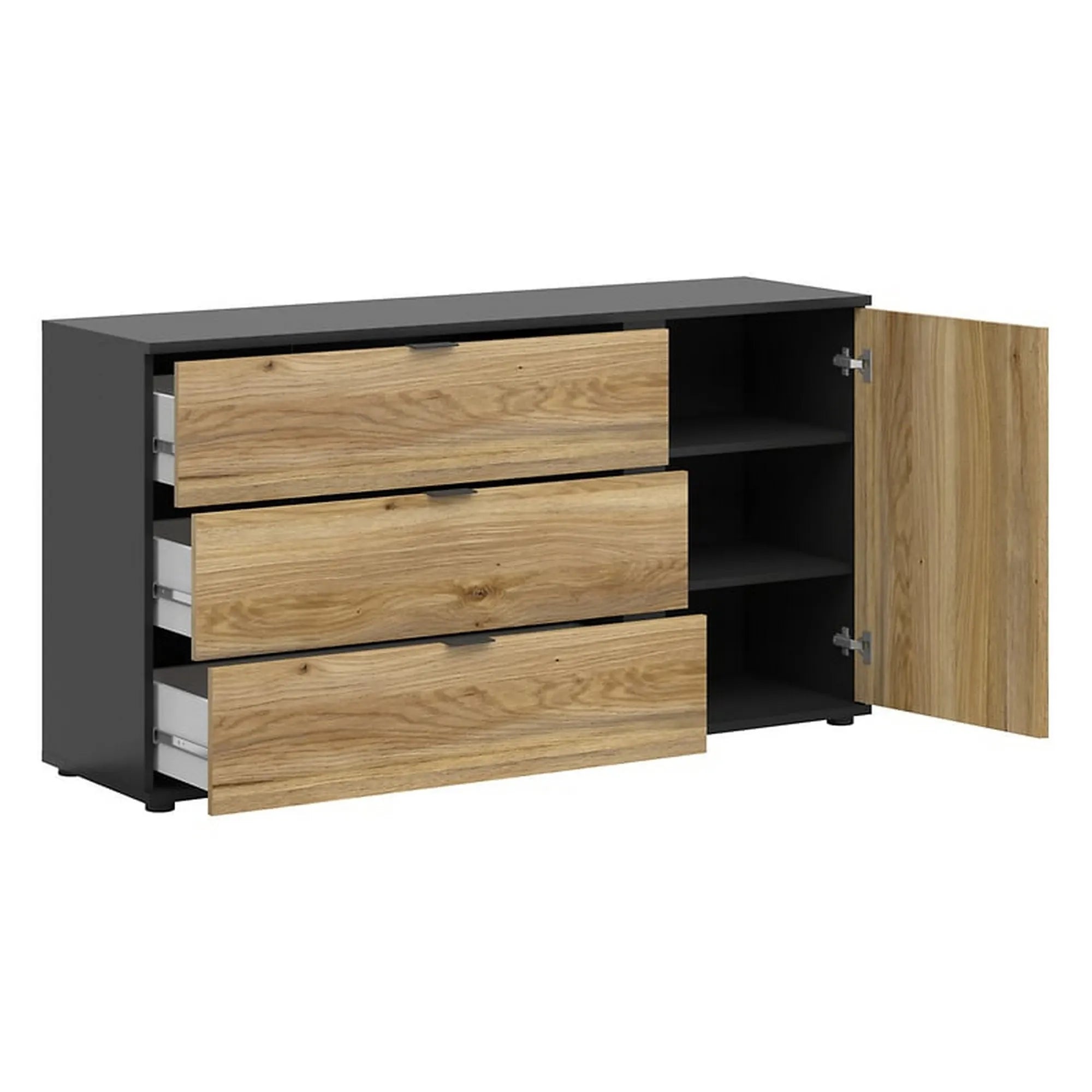 Comoda BERGEN OCN-29602, stejar/negru