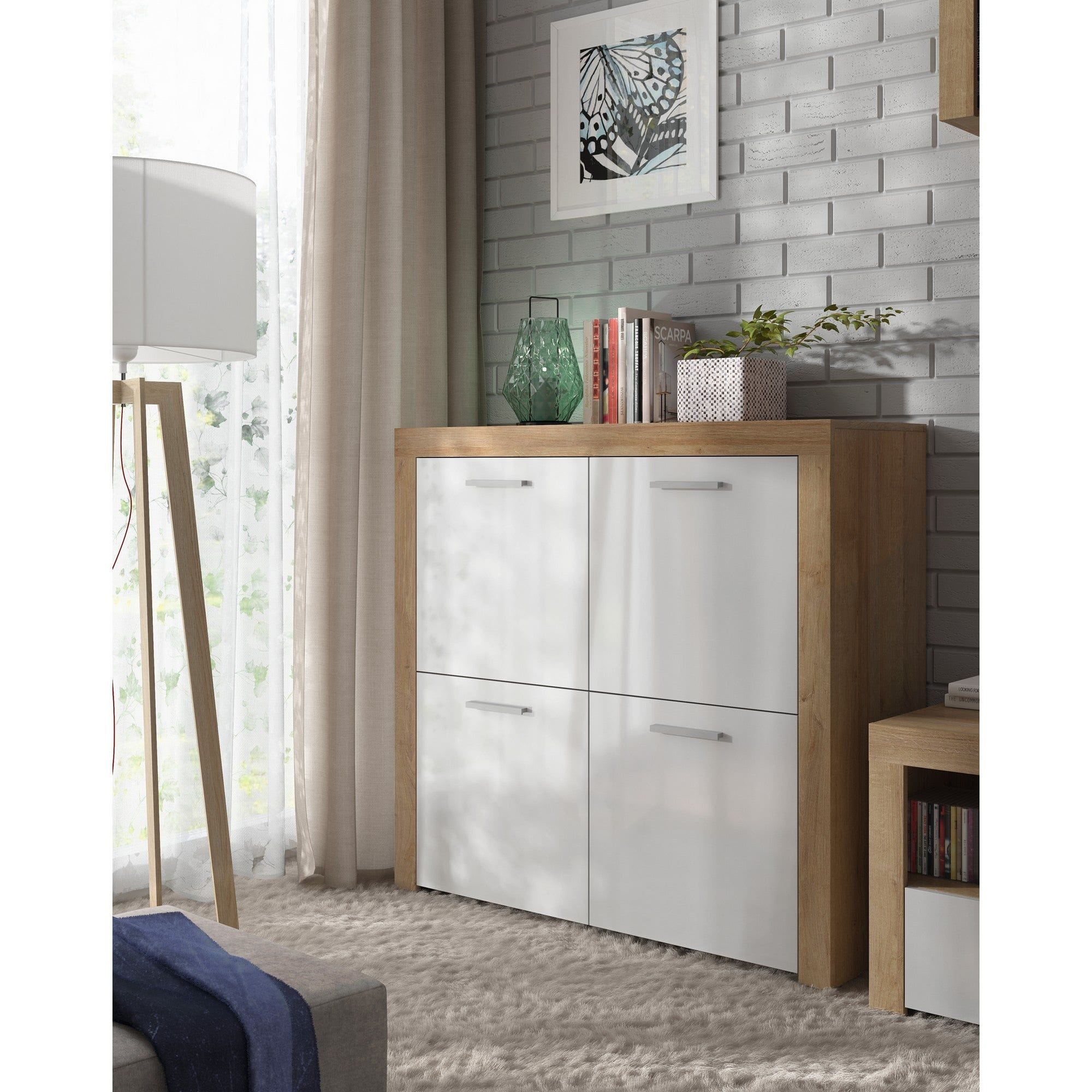 Comoda BERGEN OCN-29613, alb/stejar