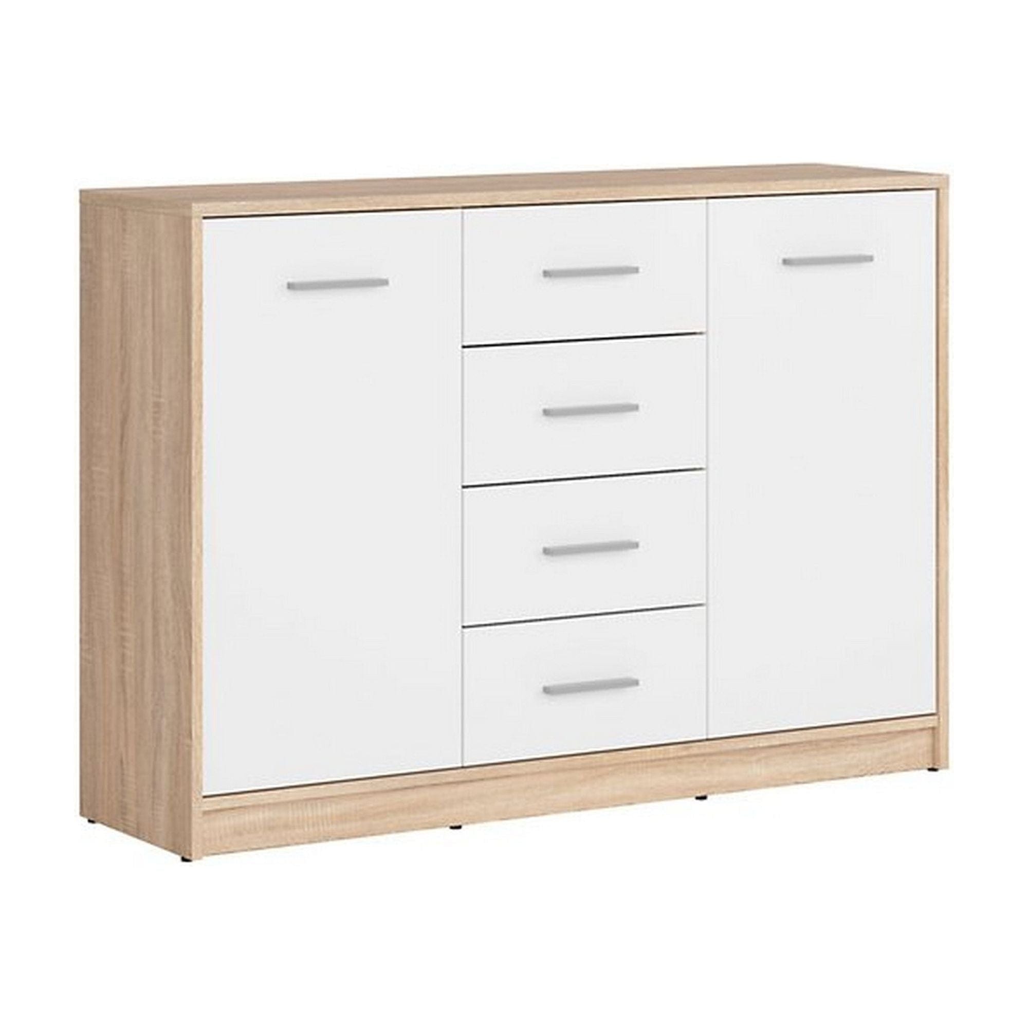 Comoda BERGEN OCN-29619, alb/stejar sonoma